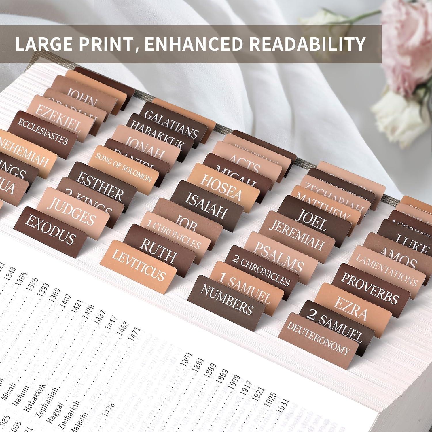 image:imageBible Tabs for Women amp Men Laminated Bible Tabs for Study Bible Large Print Neutral Bible Tabs for Easy Navigation Boho Theme Bible Index TabsKbed of Oak