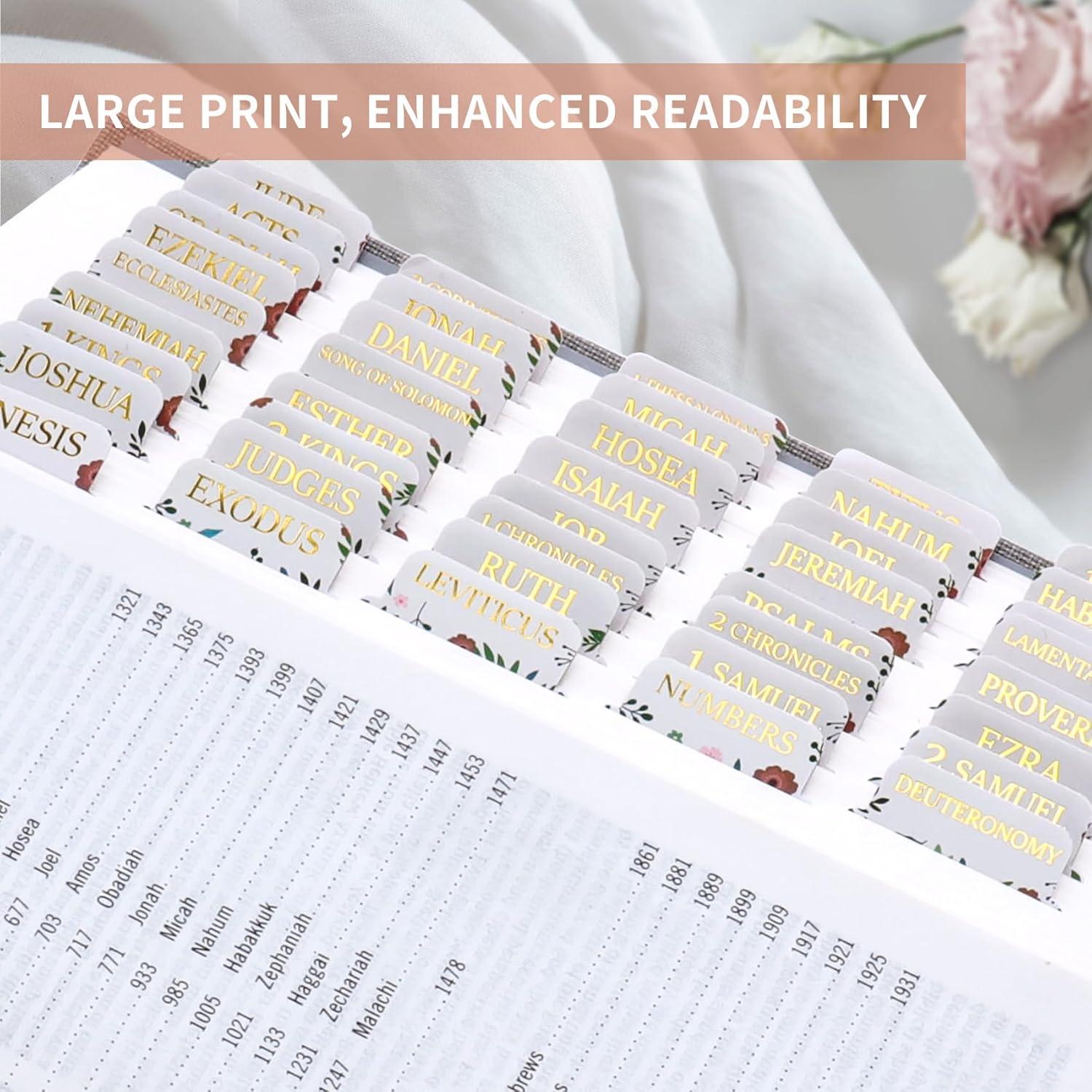 image:imageBible Tabs for Women amp Men Laminated Bible Tabs for Study Bible Large Print Neutral Bible Tabs for Easy Navigation Boho Theme Bible Index TabsLvintage Floral