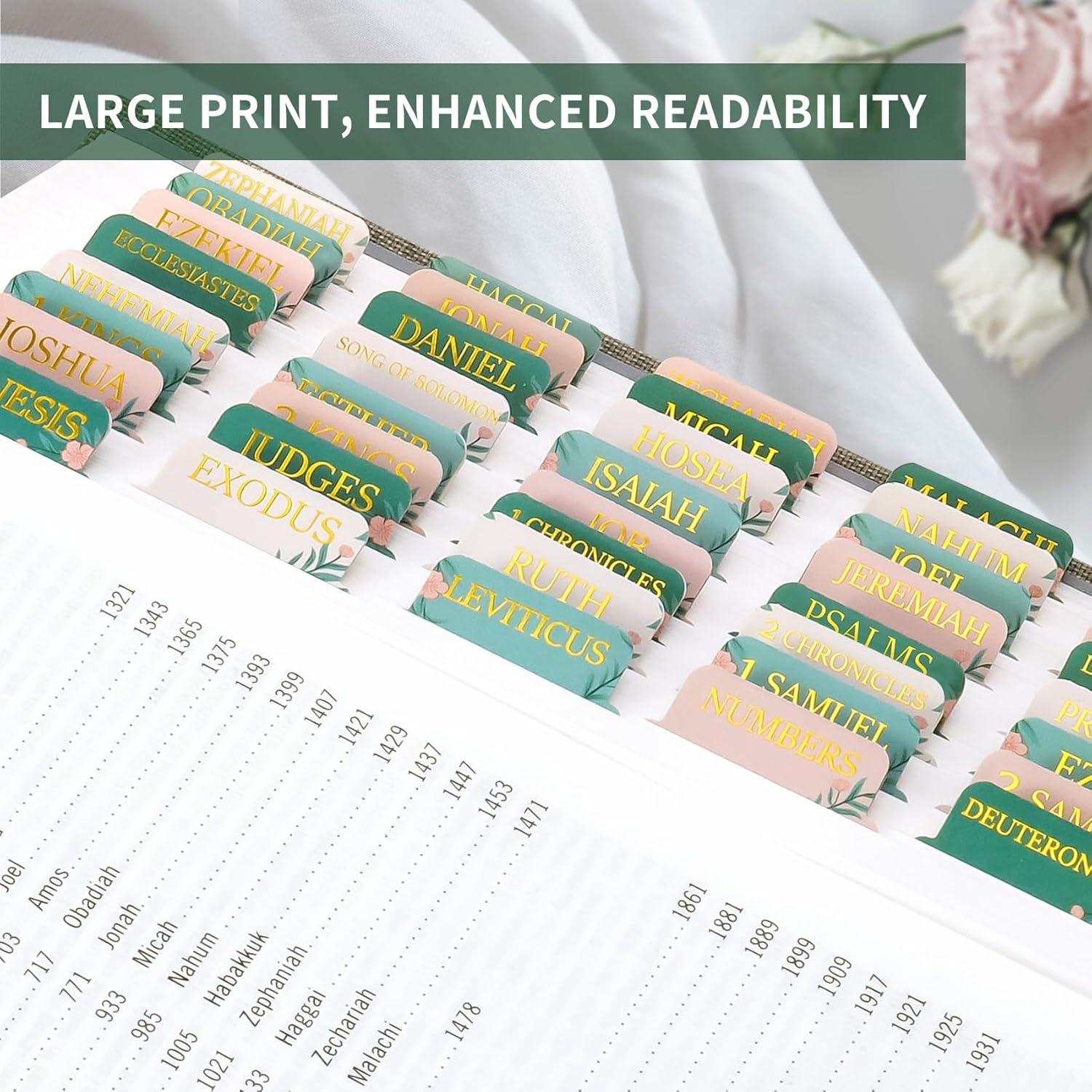 image:imageBible Tabs for Women amp Men Laminated Bible Tabs for Study Bible Large Print Neutral Bible Tabs for Easy Navigation Boho Theme Bible Index TabsNcottage Floral