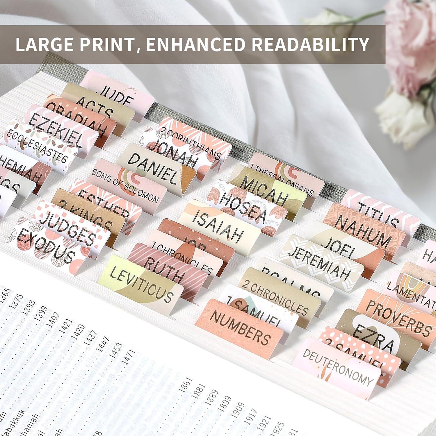 image:imageBible Tabs for Women amp Men Laminated Bible Tabs for Study Bible Large Print Neutral Bible Tabs for Easy Navigation Boho Theme Bible Index TabsPcappuccino