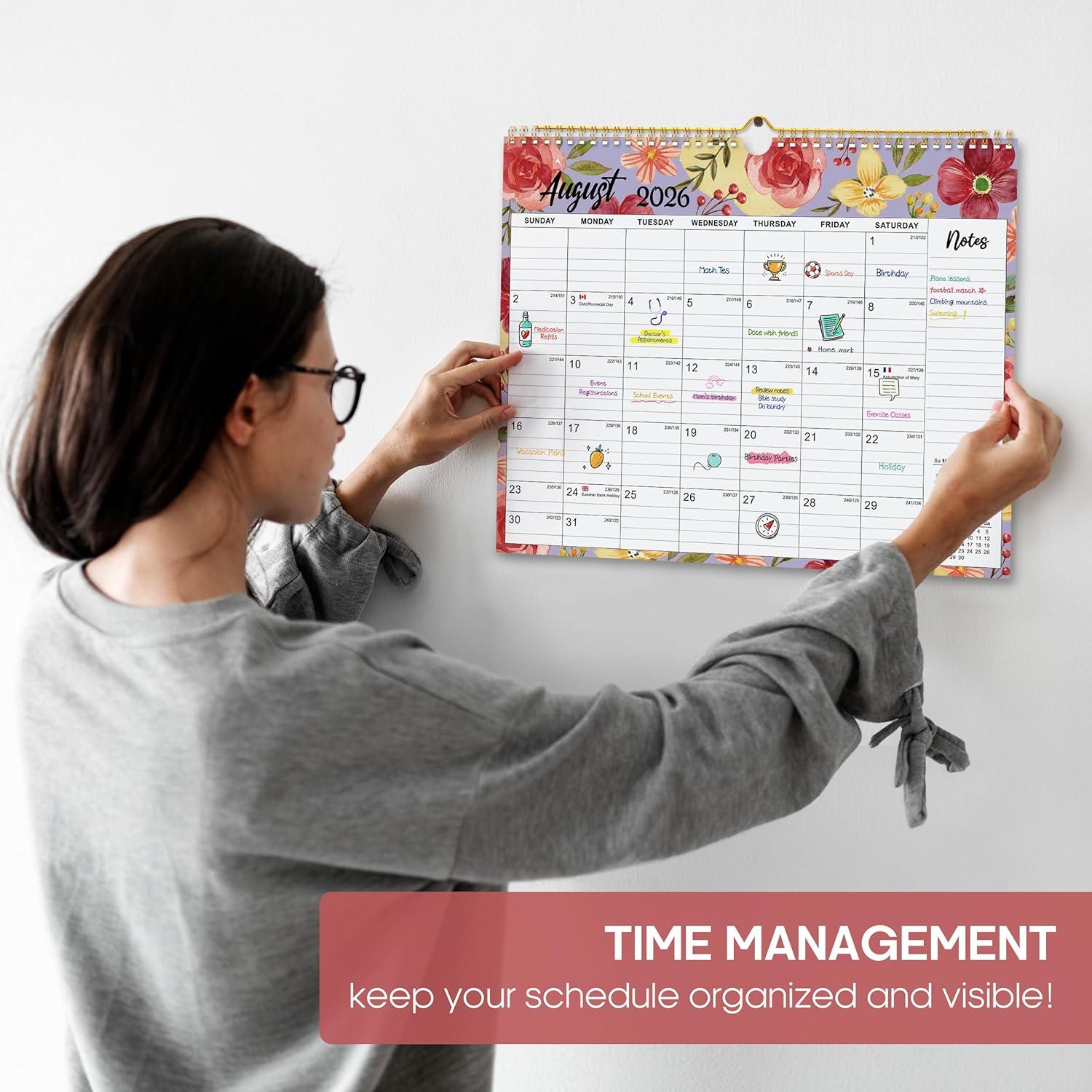 image:imageCalendar 20262027 18Month Wall Calendar from Jan 2026 to Jun 2027 115 x 147 Inch Spiral Hanging Monthly Calendar with TwinWire Botanic WhimsyABotanic Whimsy