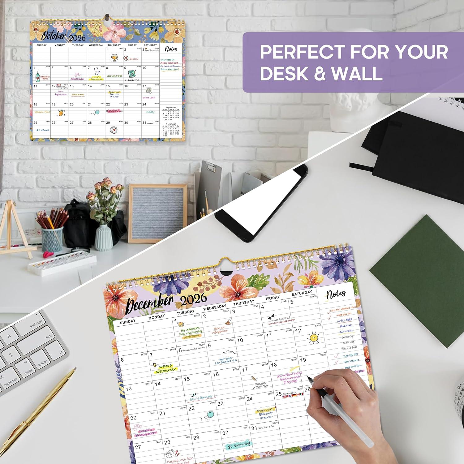 image:imageCalendar 20262027 18Month Wall Calendar from Jan 2026 to Jun 2027 115 x 147 Inch Spiral Hanging Monthly Calendar with TwinWire Botanic WhimsyABotanic Whimsy