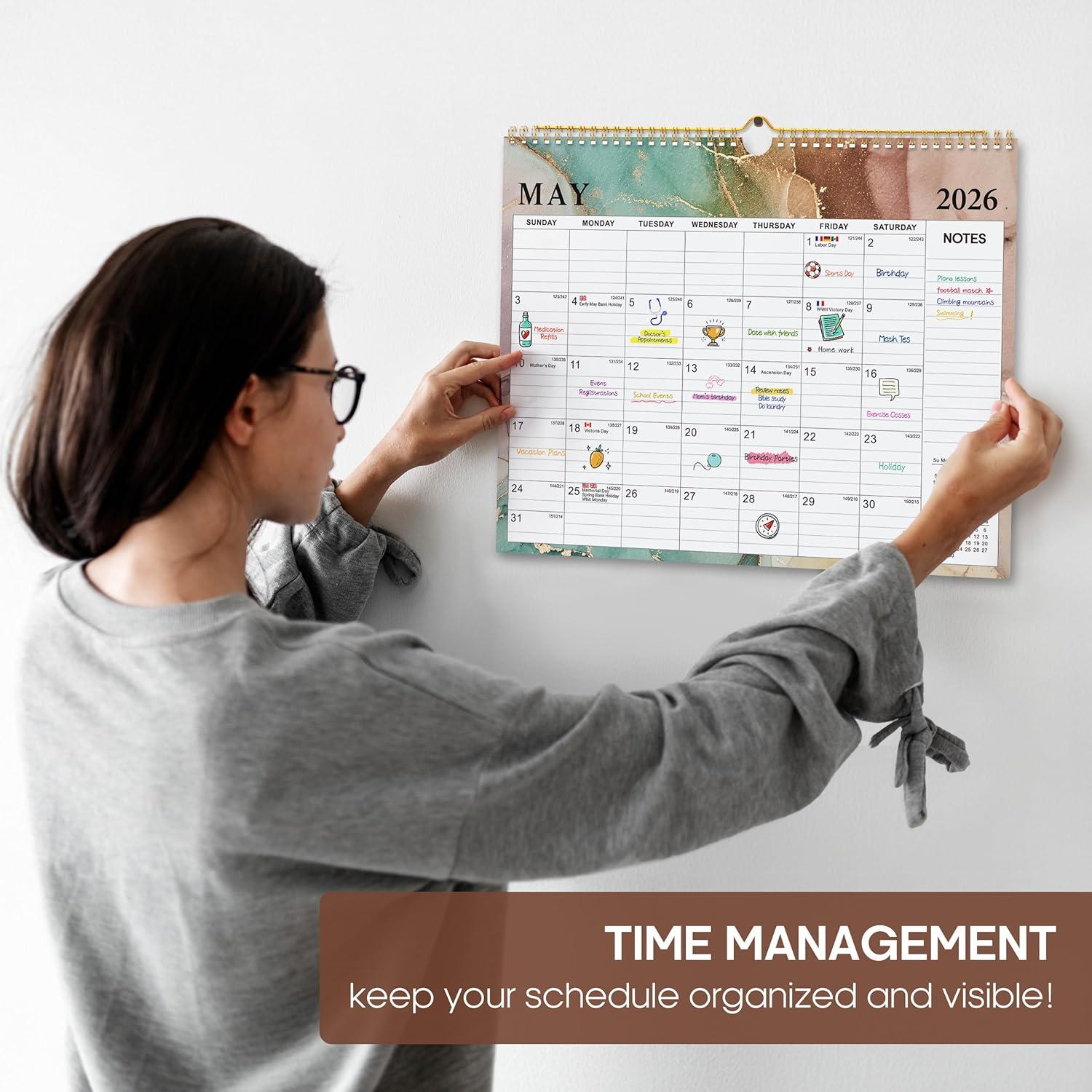 image:imageCalendar 20262027 18Month Wall Calendar from Jan 2026 to Jun 2027 115 x 147 Inch Spiral Hanging Monthly Calendar with TwinWire Botanic WhimsyDGilded Elegance