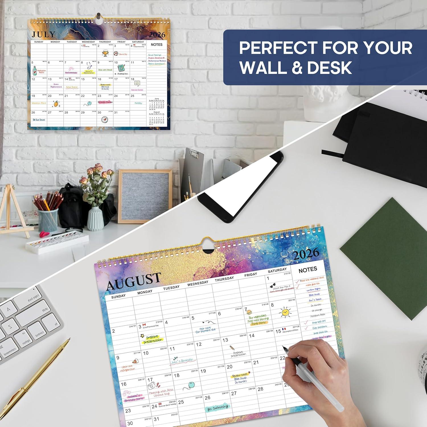 image:imageCalendar 20262027 18Month Wall Calendar from Jan 2026 to Jun 2027 115 x 147 Inch Spiral Hanging Monthly Calendar with TwinWire Botanic WhimsyDGilded Elegance