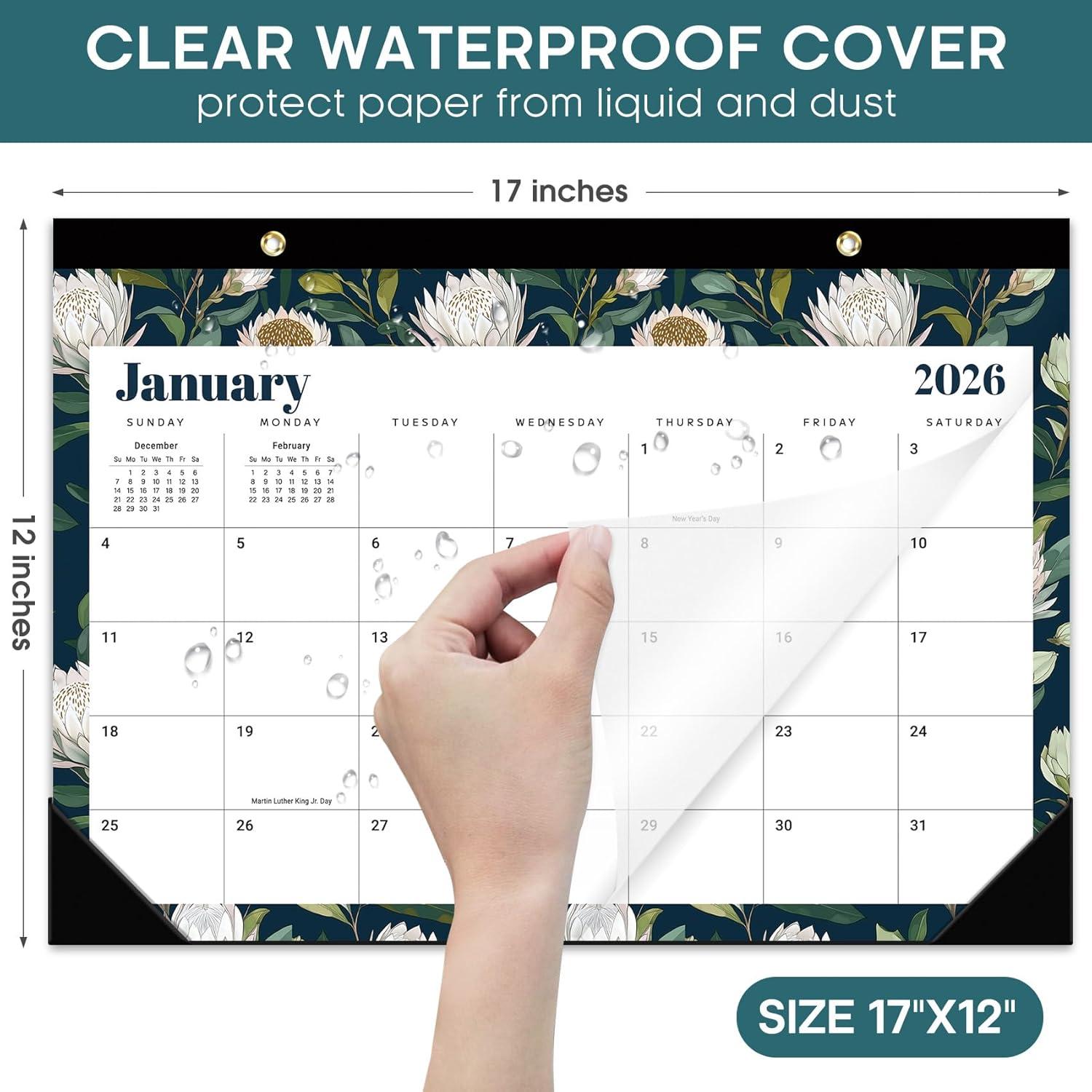 image:imageDesk Calendar 2026 18 Months Calendar Runs from January 2026 to June 2027 Large 17 x 12 DesktopWall Monthly Calendar for Home School or Office Vintage FloralDFloral Luxe
