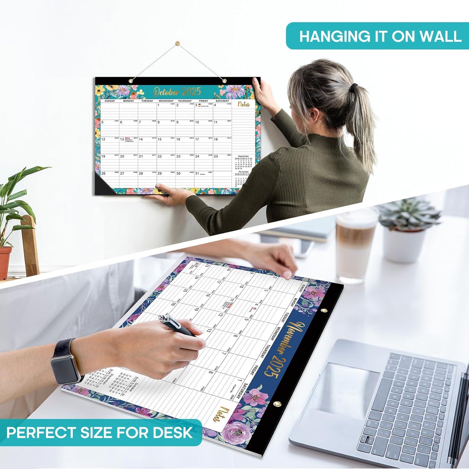 image:imageDesk Calendar 20262027 21Month Calendar Runs Until June 2027 Large 17 x 12 Monthly Desktop amp Wall Calendar for Home amp Office FloralaFloral