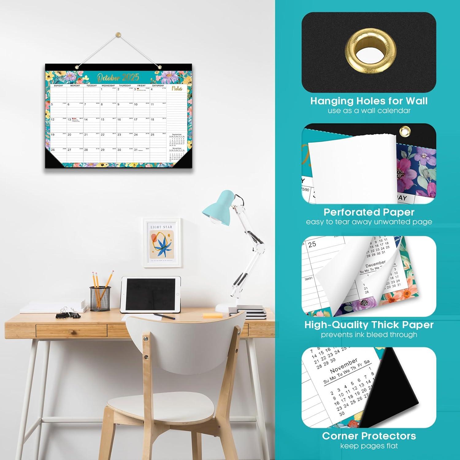 image:imageDesk Calendar 20262027 21Month Calendar Runs Until June 2027 Large 17 x 12 Monthly Desktop amp Wall Calendar for Home amp Office FloralaFloral