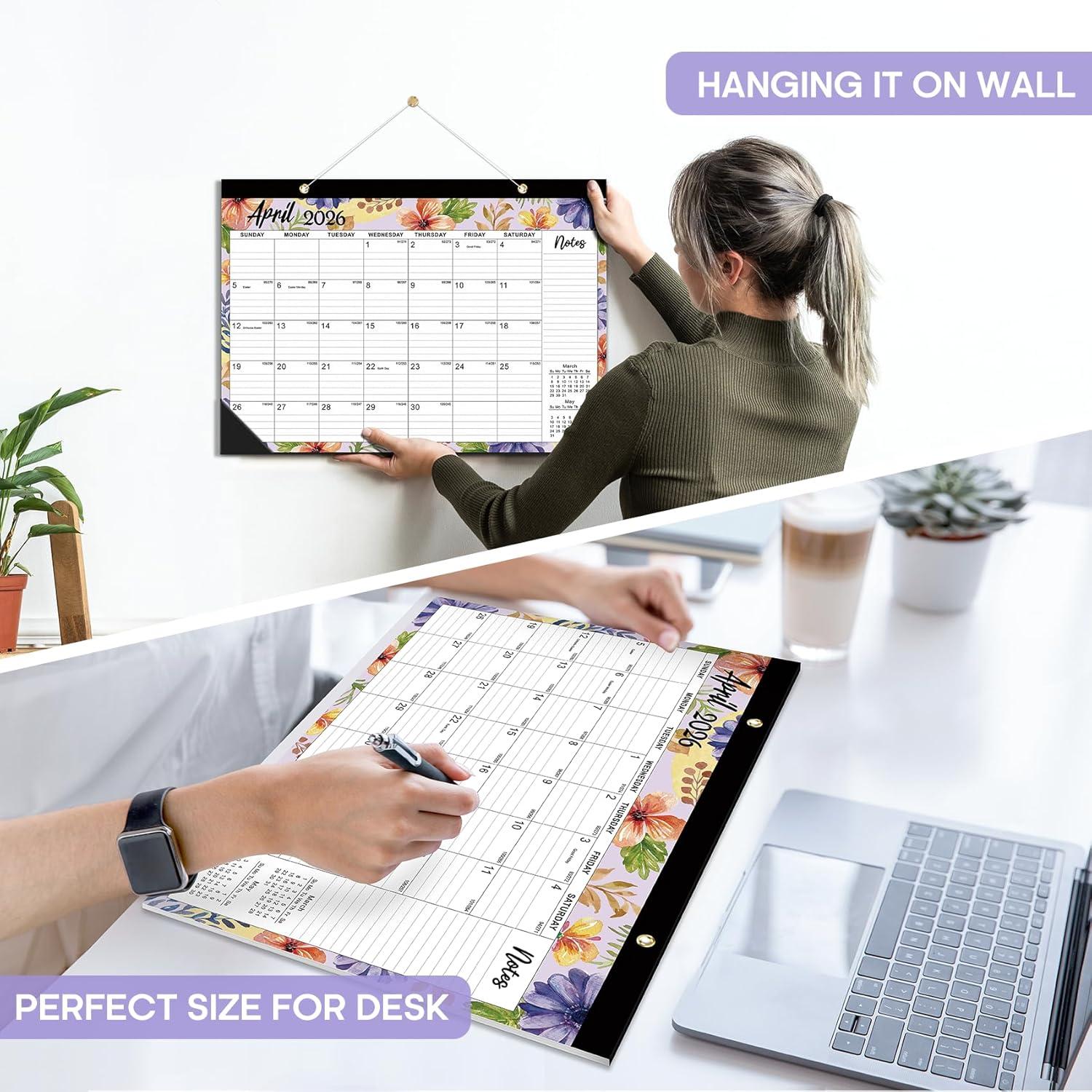 image:imageDesk Calendar 20262027 21Month Calendar Runs Until June 2027 Large 17 x 12 Monthly Desktop amp Wall Calendar for Home amp Office FloralbBotanic Whimsy