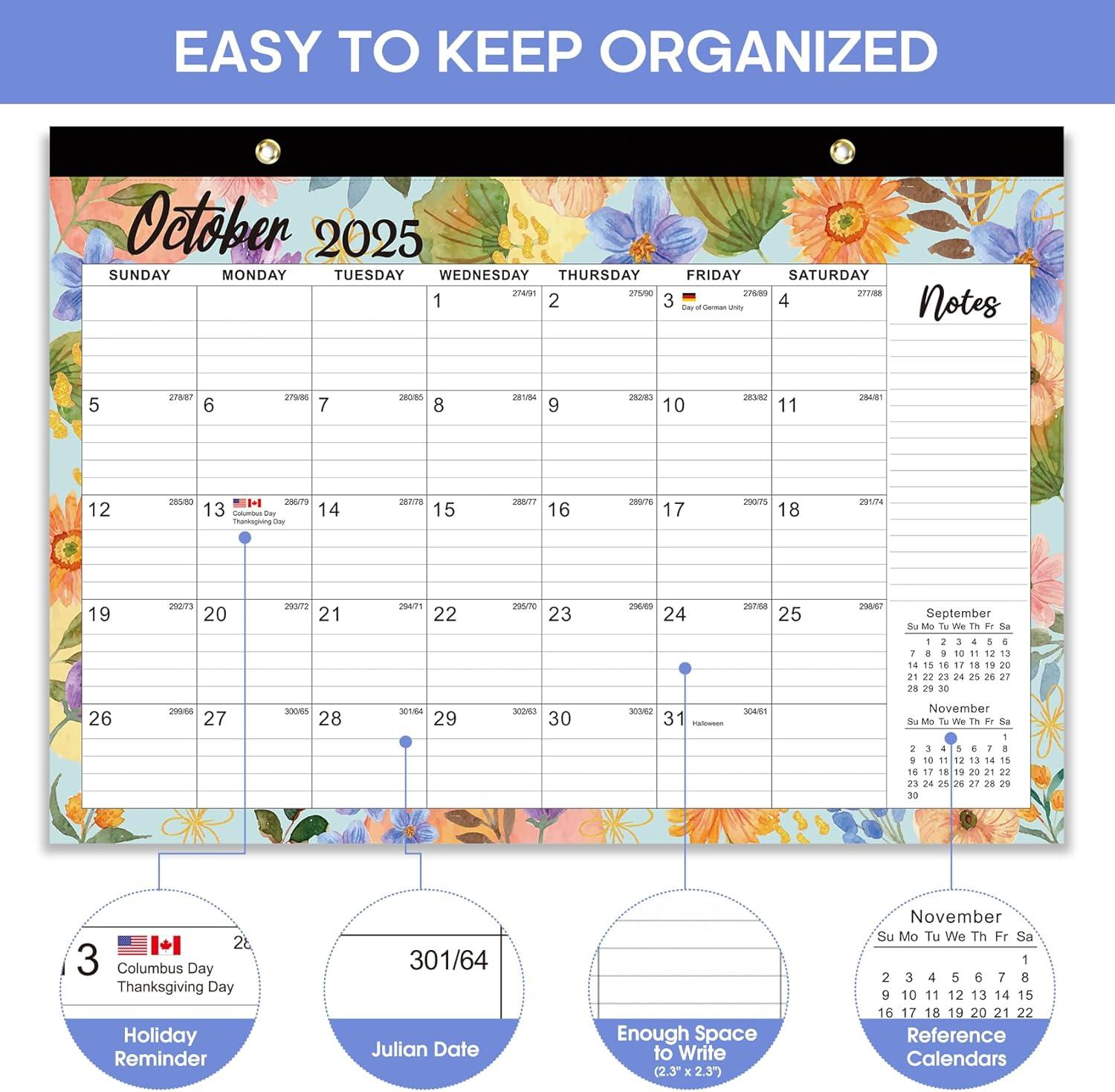image:imageDesk Calendar 20262027 21Month Calendar Runs Until June 2027 Large 17 x 12 Monthly Desktop amp Wall Calendar for Home amp Office FloralbBotanic Whimsy