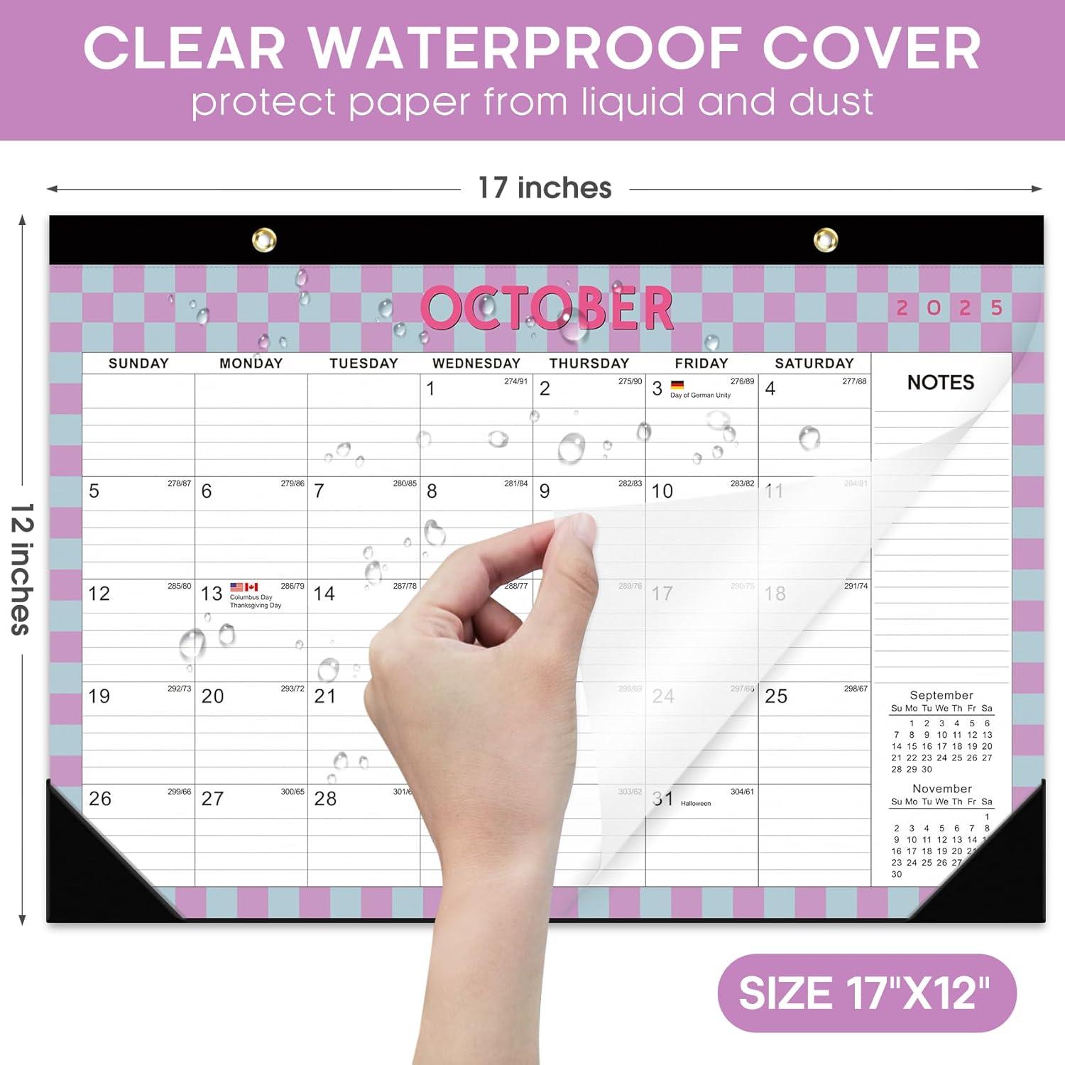 image:imageDesk Calendar 20262027 21Month Calendar Runs Until June 2027 Large 17 x 12 Monthly Desktop amp Wall Calendar for Home amp Office FloralcCheckered