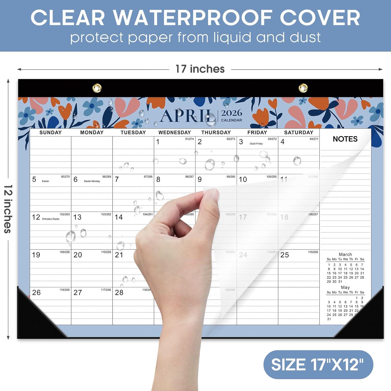image:imageDesk Calendar 20262027 21Month Calendar Runs Until June 2027 Large 17 x 12 Monthly Desktop amp Wall Calendar for Home amp Office FloraldTwilight Petals