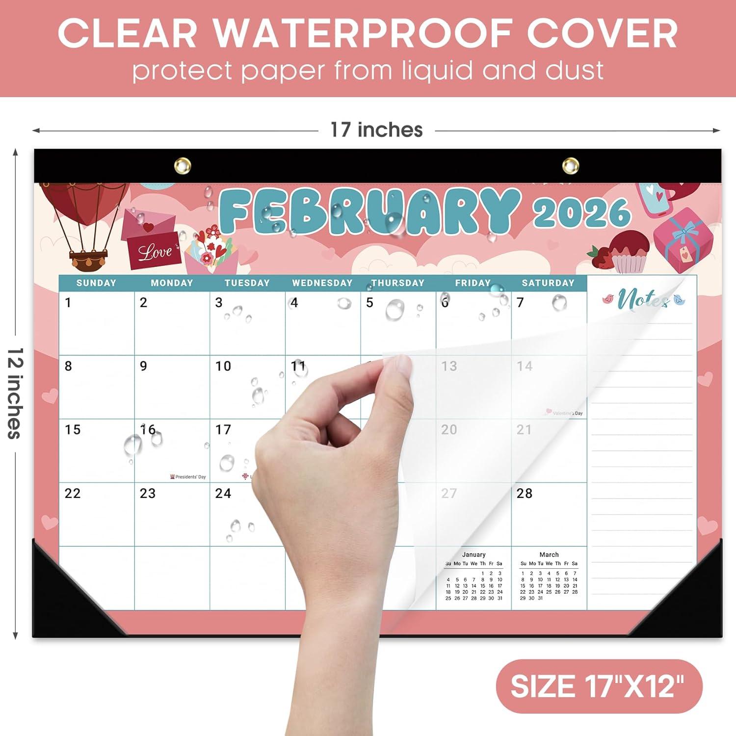 image:imageDesk Calendar 20262027 21Month Calendar Runs Until June 2027 Large 17 x 12 Monthly Desktop amp Wall Calendar for Home amp Office FloraleWatercolor Festival