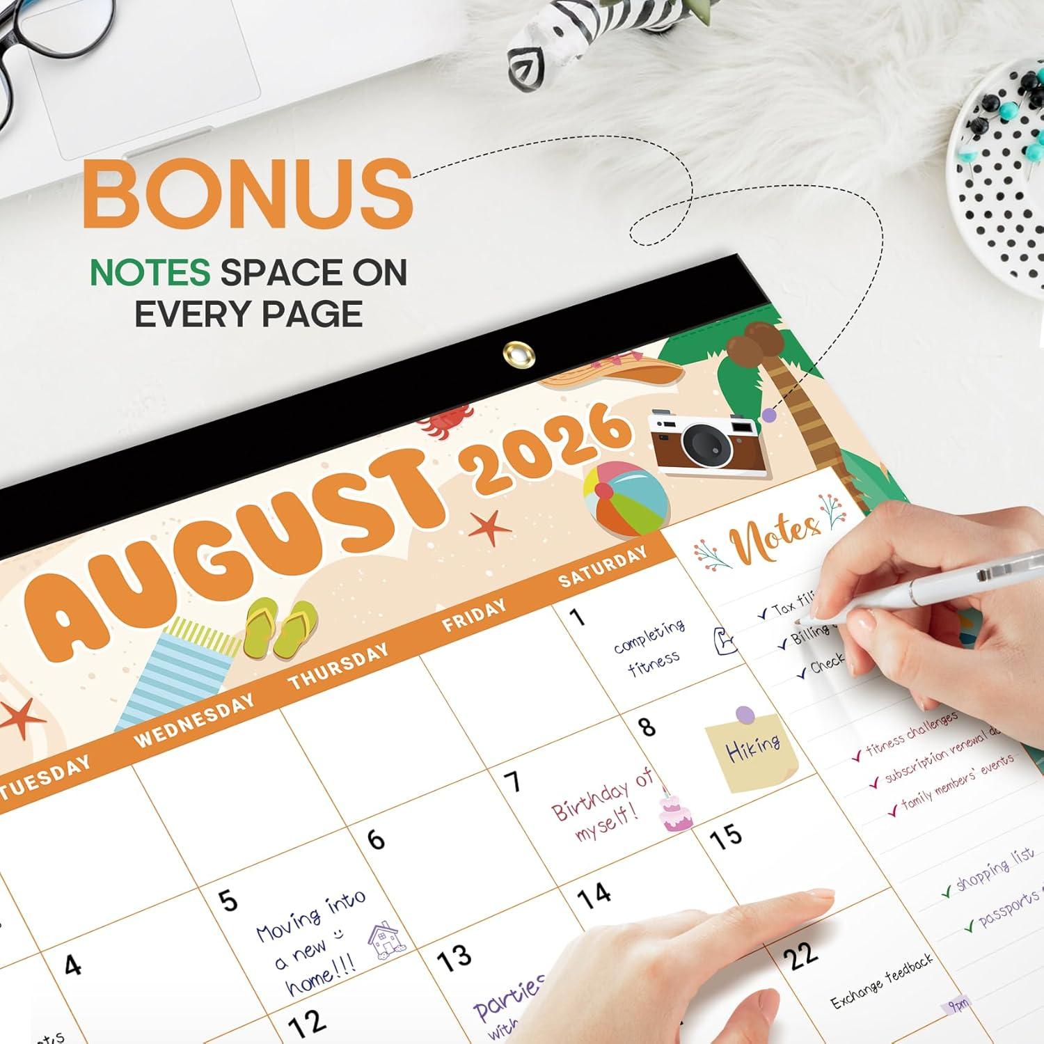 image:imageDesk Calendar 20262027 21Month Calendar Runs Until June 2027 Large 17 x 12 Monthly Desktop amp Wall Calendar for Home amp Office FloraljWatercolor Festival3Pack