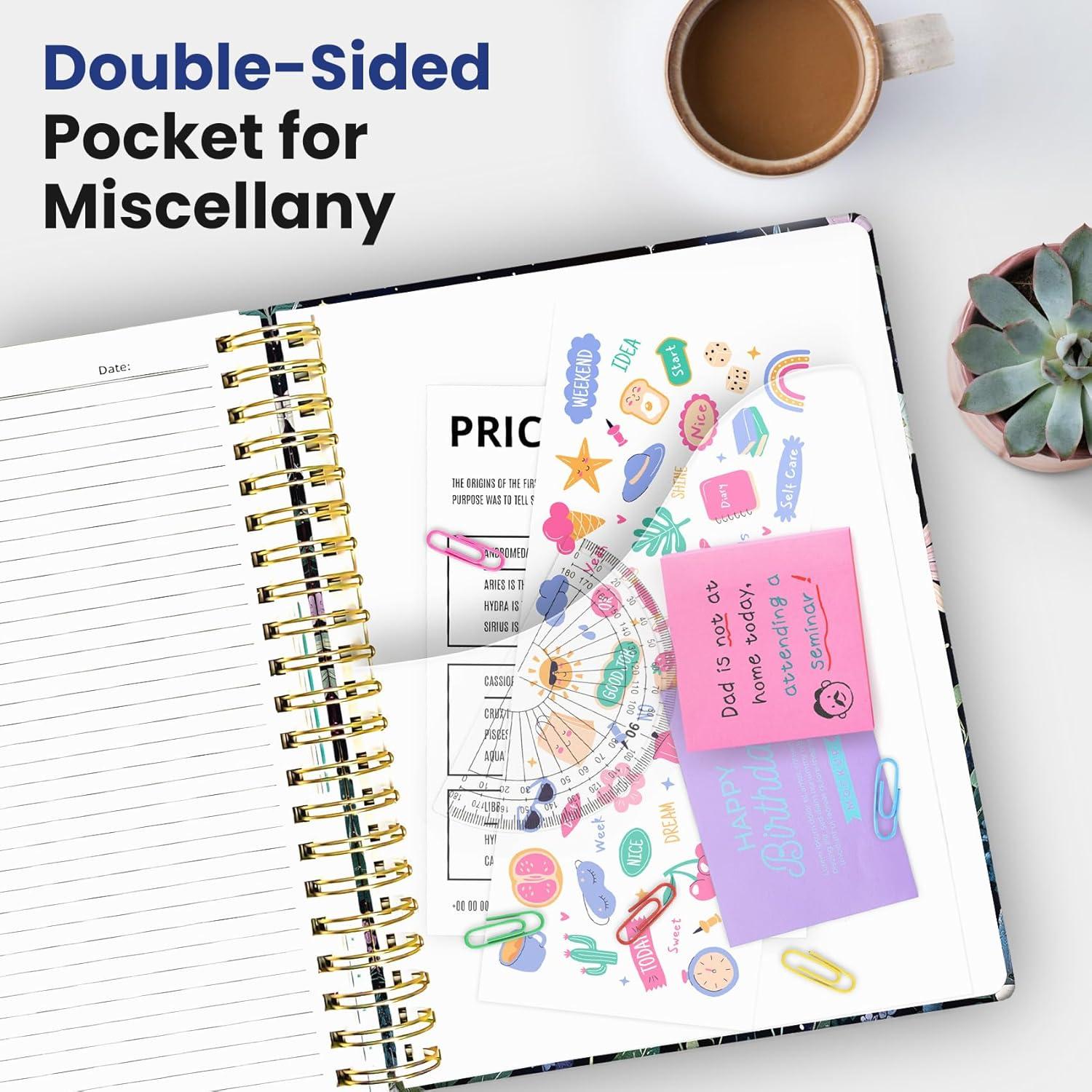 image:imageHardcover Spiral Journal Notebooks for Work With Removable Dividers amp Tabs 85x11 5 Subject Notebook for Note Taking amp Organizer A4 College Ruled Lined Journal for Women amp Writing Green 280 PagesLCelestial Garde