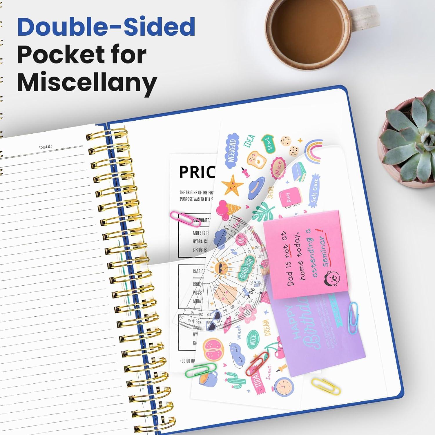 image:imageHardcover Spiral Journal Notebooks for Work With Removable Dividers amp Tabs 85x11 5 Subject Notebook for Note Taking amp Organizer A4 College Ruled Lined Journal for Women amp Writing Green 280 PagesHRoyal Blue