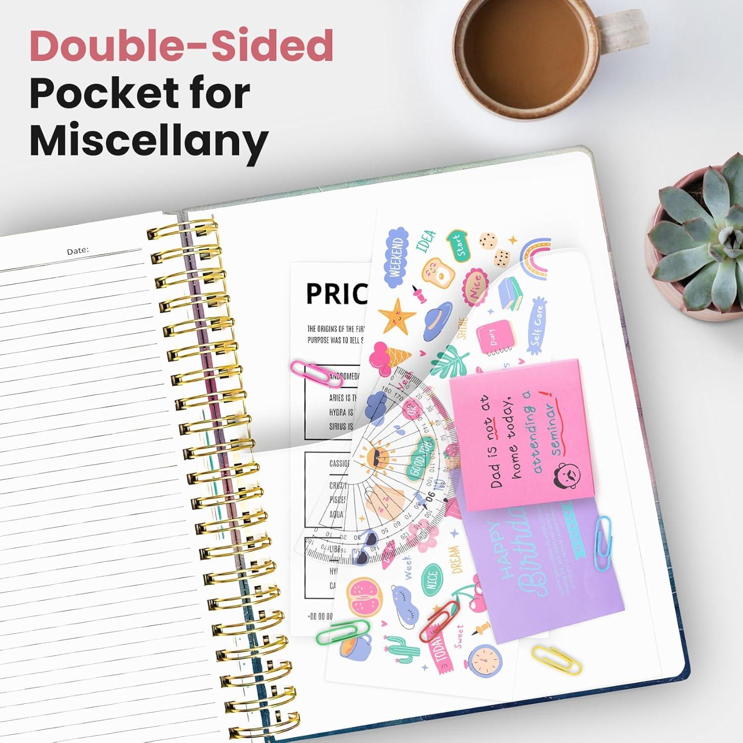 image:imageLarge Spiral Lined Notebooks for Work with Removable Dividers amp Tabs 85x11 Pretty Hardcover 5 Subject Notebook Journal for Women College Ruled Perfect for Study amp Office Organization 280 PagesWildflowersC Sunset