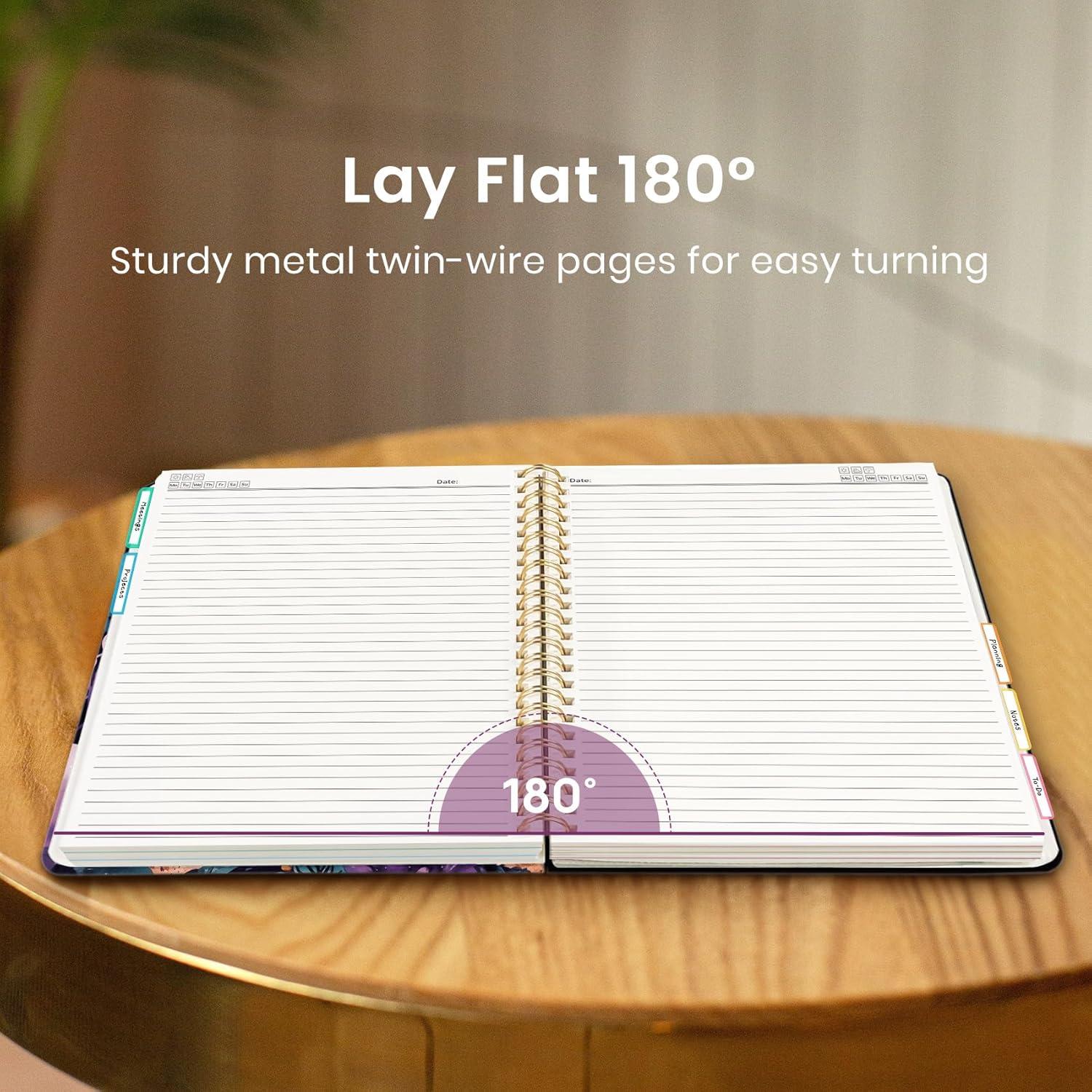 image:imageLarge Spiral Lined Notebooks for Work with Removable Dividers amp Tabs 85x11 Pretty Hardcover 5 Subject Notebook Journal for Women College Ruled Perfect for Study amp Office Organization 280 PagesWildflowersE Coral Dream