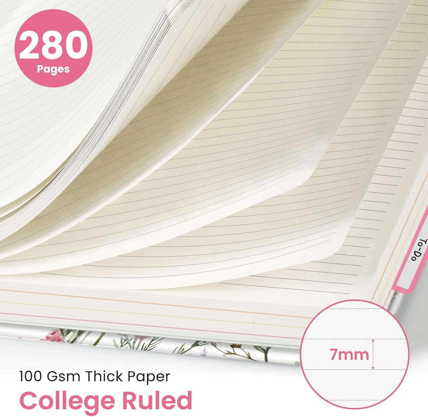 image:imageLarge Spiral Lined Notebooks for Work with Removable Dividers amp Tabs 85x11 Pretty Hardcover 5 Subject Notebook Journal for Women College Ruled Perfect for Study amp Office Organization 280 PagesWildflowersA Wildflowers