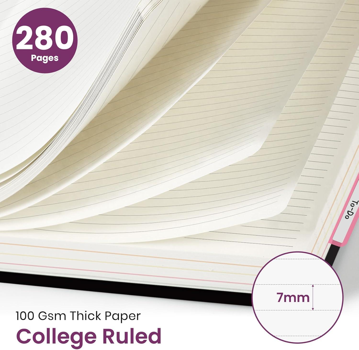 image:imageLarge Spiral Lined Notebooks for Work with Removable Dividers amp Tabs 85x11 Pretty Hardcover 5 Subject Notebook Journal for Women College Ruled Perfect for Study amp Office Organization 280 PagesWildflowersE Coral Dream