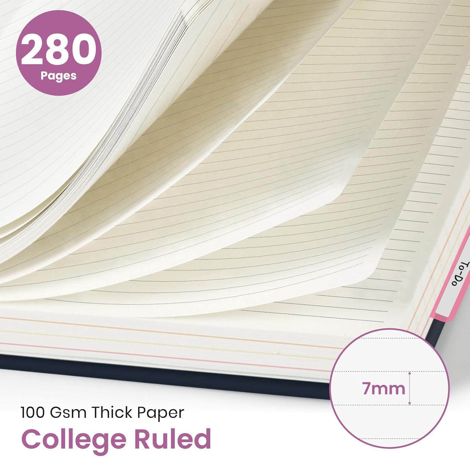 image:imageLarge Spiral Lined Notebooks for Work with Removable Dividers amp Tabs 85x11 Pretty Hardcover 5 Subject Notebook Journal for Women College Ruled Perfect for Study amp Office Organization 280 PagesWildflowersM Wild Bloom