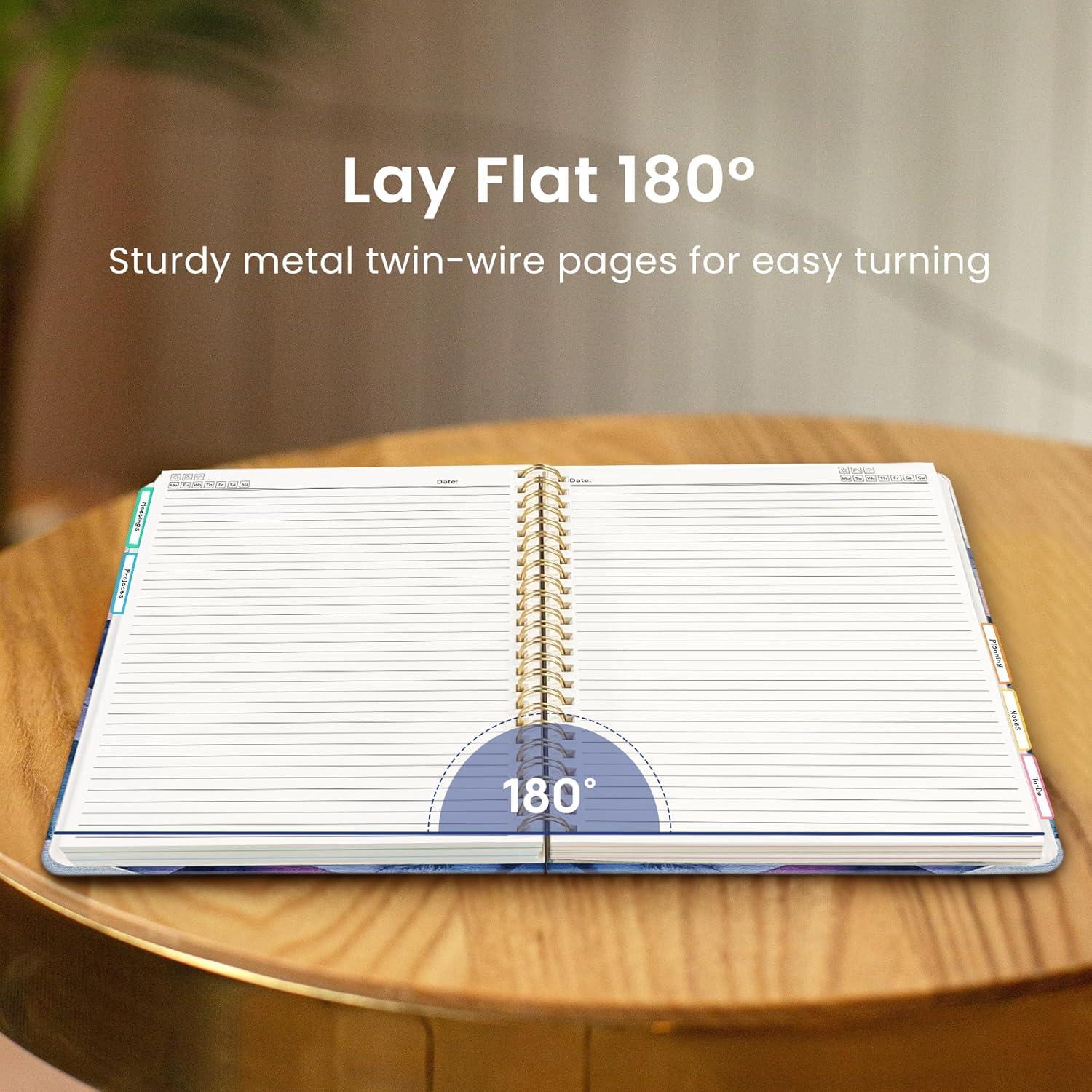 image:imageLarge Spiral Lined Notebooks for Work with Removable Dividers amp Tabs 85x11 Pretty Hardcover 5 Subject Notebook Journal for Women College Ruled Perfect for Study amp Office Organization 280 PagesWildflowersB Distant Peaks