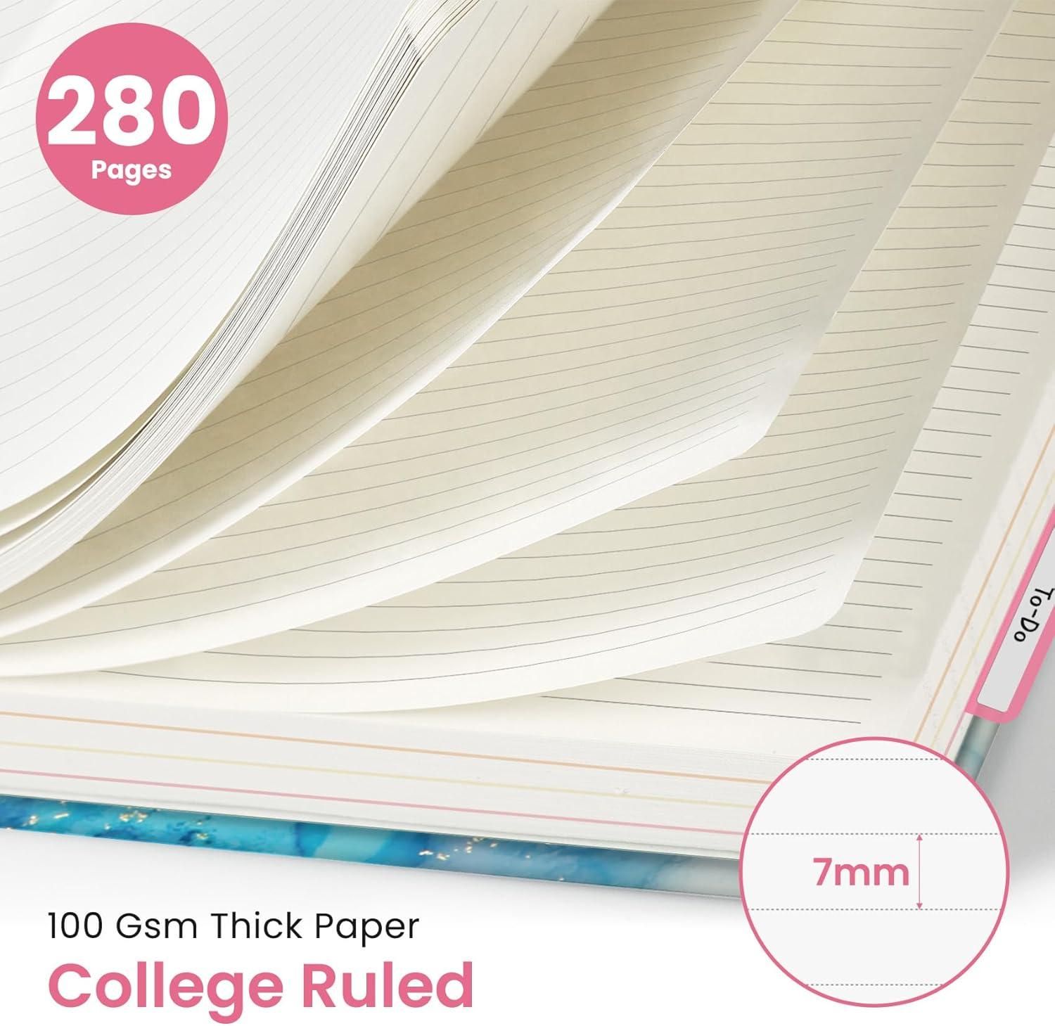 image:imageLarge Spiral Lined Notebooks for Work with Removable Dividers amp Tabs 85x11 Pretty Hardcover 5 Subject Notebook Journal for Women College Ruled Perfect for Study amp Office Organization 280 PagesWildflowersD Color Splash