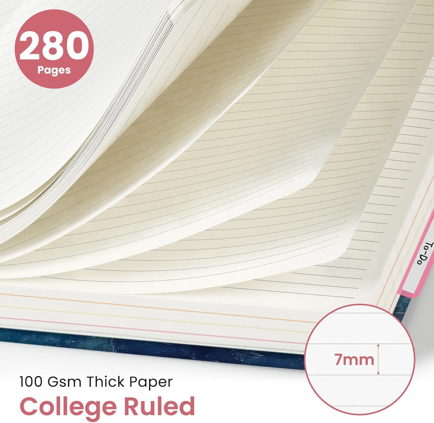 image:imageLarge Spiral Lined Notebooks for Work with Removable Dividers amp Tabs 85x11 Pretty Hardcover 5 Subject Notebook Journal for Women College Ruled Perfect for Study amp Office Organization 280 PagesWildflowersC Sunset