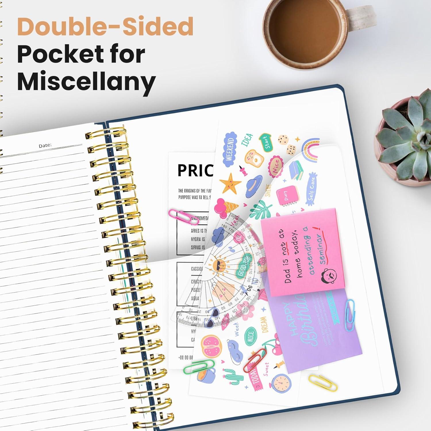 image:imageLarge Spiral Lined Notebooks for Work with Removable Dividers amp Tabs 85x11 Pretty Hardcover 5 Subject Notebook Journal for Women College Ruled Perfect for Study amp Office Organization 280 PagesWildflowersH Soft Balance