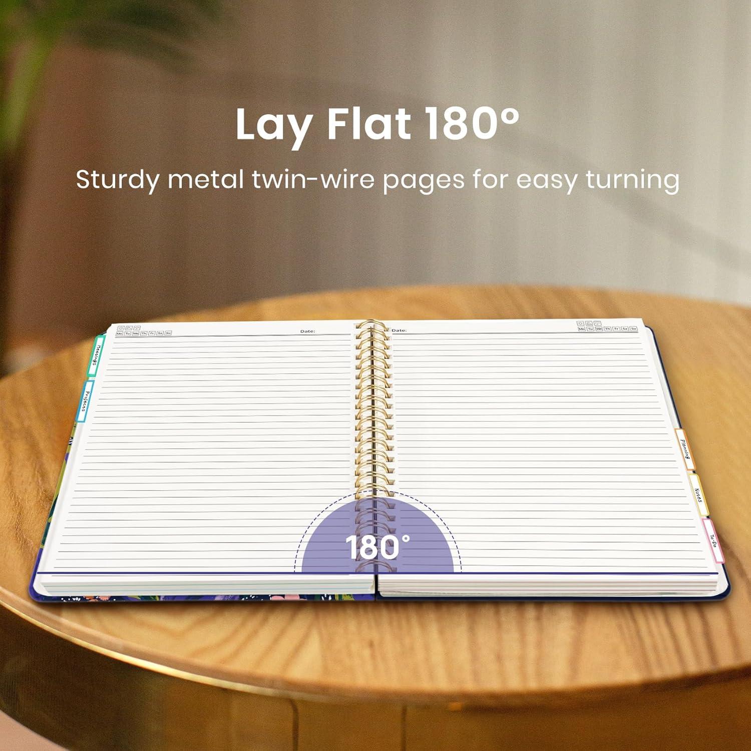 image:imageLarge Spiral Lined Notebooks for Work with Removable Dividers amp Tabs 85x11 Pretty Hardcover 5 Subject Notebook Journal for Women College Ruled Perfect for Study amp Office Organization 280 PagesWildflowersC Petal Rhythm