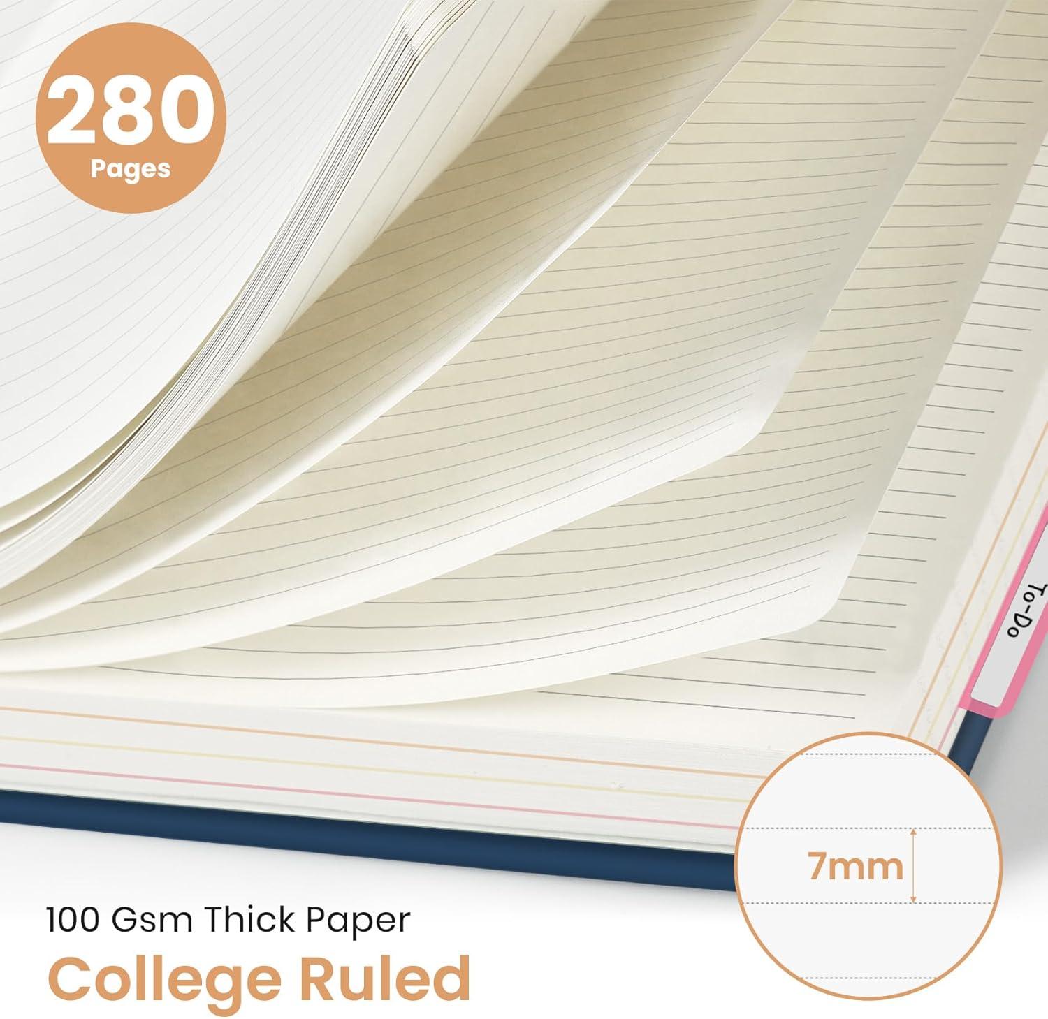 image:imageLarge Spiral Lined Notebooks for Work with Removable Dividers amp Tabs 85x11 Pretty Hardcover 5 Subject Notebook Journal for Women College Ruled Perfect for Study amp Office Organization 280 PagesWildflowersH Soft Balance