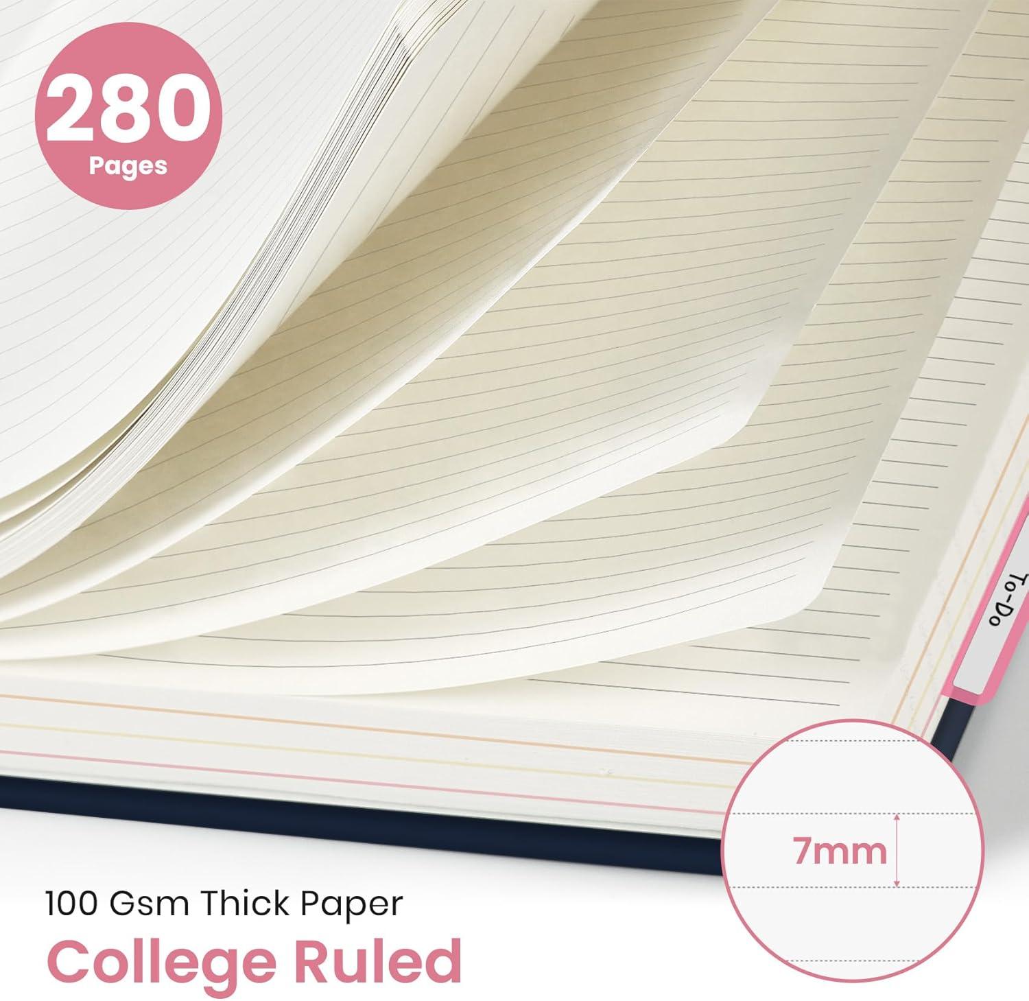 image:imageLarge Spiral Notebook with Dividers amp Tabs 85 x 11 Hardcover 5 Subject Notebook for Work 280 pages College Ruled Cute Journal for Women Perfect for Study amp Office Note Taking GardenNJellyfish
