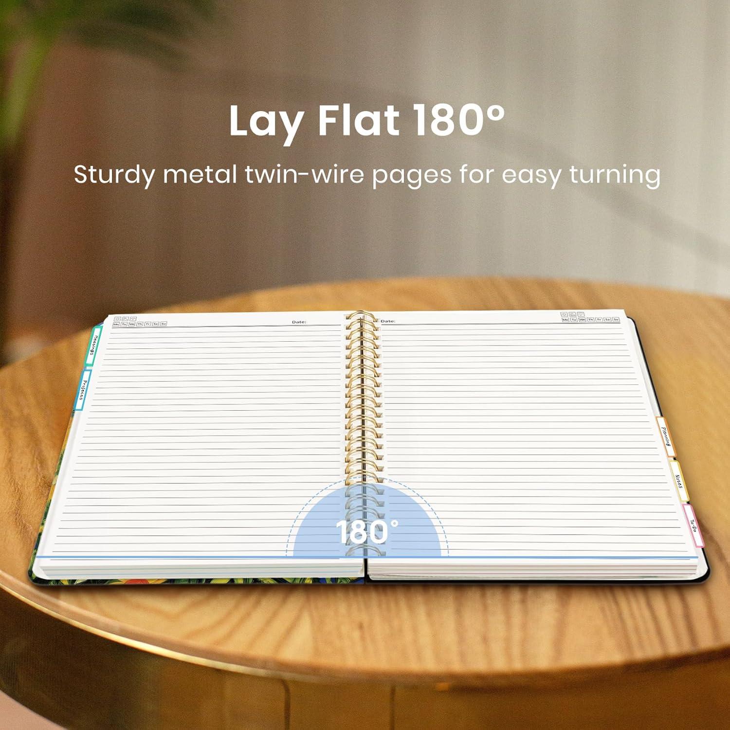 image:imageLarge Spiral Notebook with Dividers amp Tabs 85 x 11 Hardcover 5 Subject Notebook for Work 280 pages College Ruled Cute Journal for Women Perfect for Study amp Office Note Taking GardenQMidnight Stroll