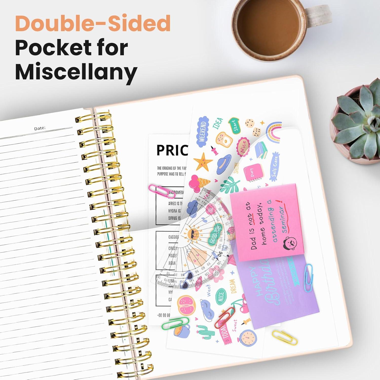 image:imageLarge Spiral Notebook with Dividers amp Tabs 85 x 11 Hardcover 5 Subject Notebook for Work 280 pages College Ruled Cute Journal for Women Perfect for Study amp Office Note Taking GardenVLoyal Friends