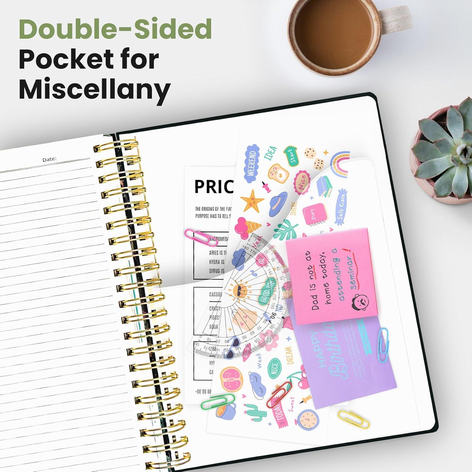 image:imageLarge Spiral Notebook with Dividers amp Tabs 85 x 11 Hardcover 5 Subject Notebook for Work 280 pages College Ruled Cute Journal for Women Perfect for Study amp Office Note Taking GardenHEnchanted Grove