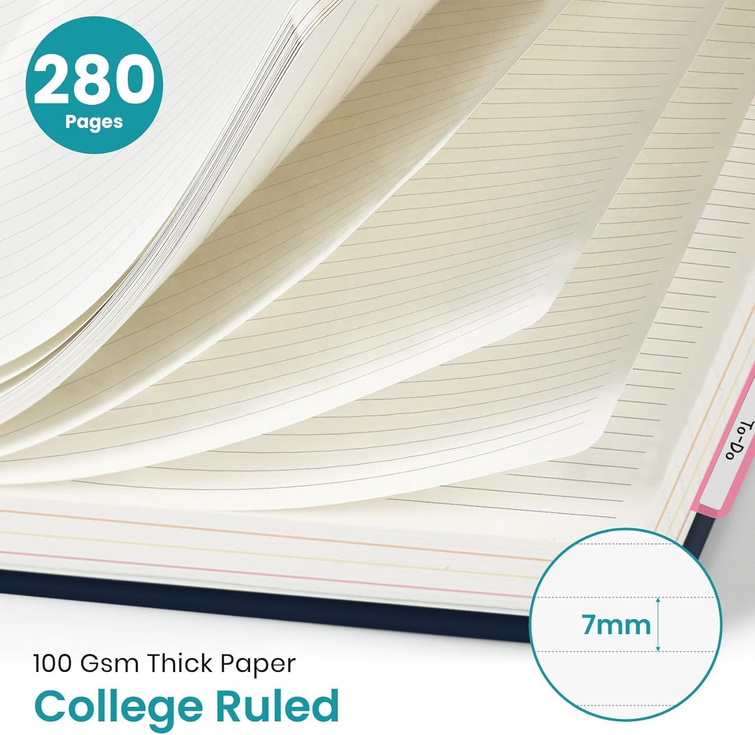 image:imageLarge Spiral Notebook with Dividers amp Tabs 85 x 11 Hardcover 5 Subject Notebook for Work 280 pages College Ruled Cute Journal for Women Perfect for Study amp Office Note Taking GardenMGolden Dusk