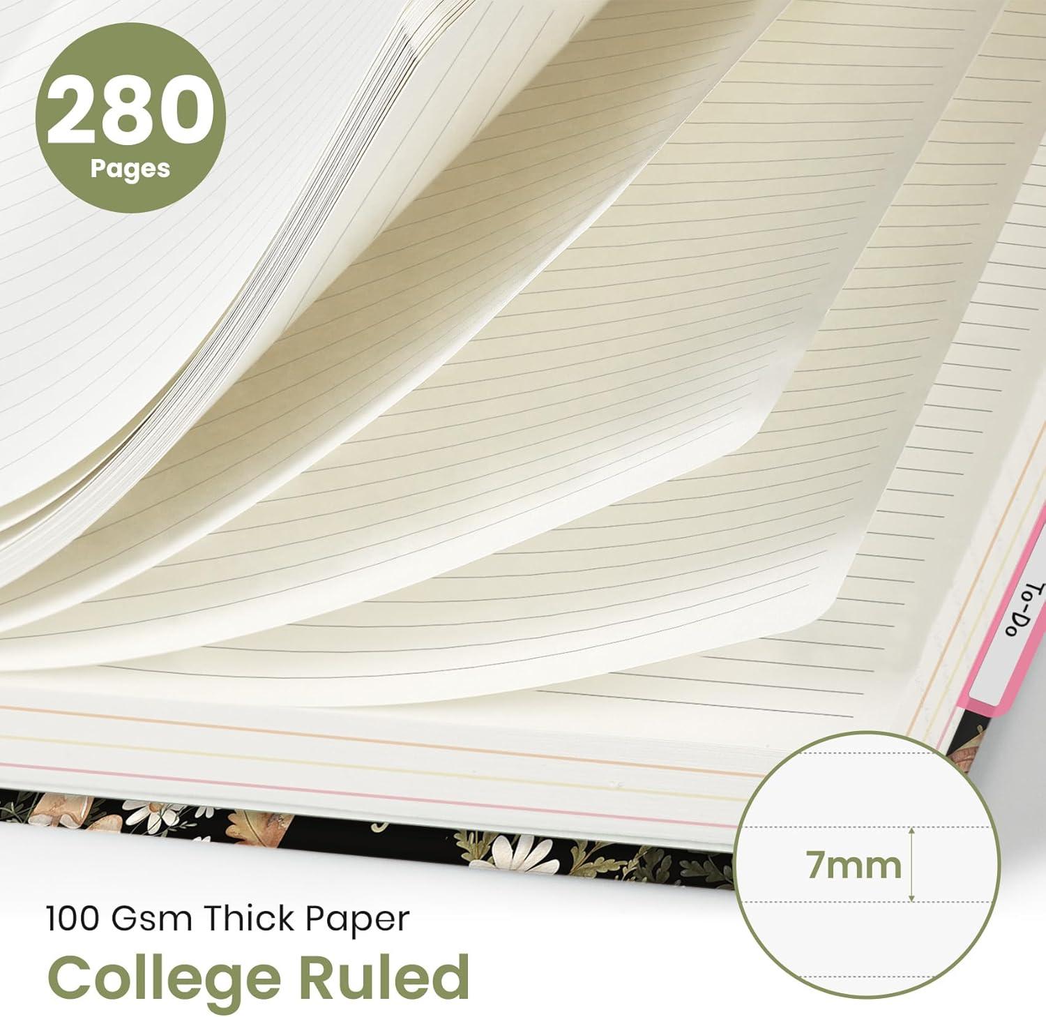 image:imageLarge Spiral Notebook with Dividers amp Tabs 85 x 11 Hardcover 5 Subject Notebook for Work 280 pages College Ruled Cute Journal for Women Perfect for Study amp Office Note Taking GardenBMushroom