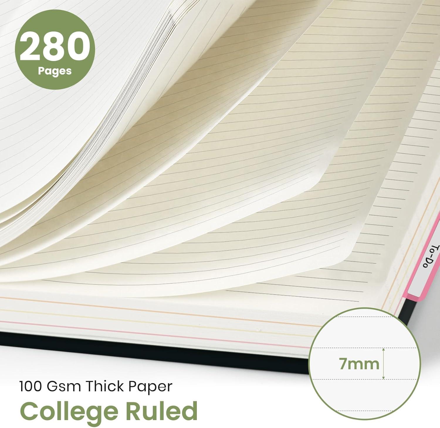 image:imageLarge Spiral Notebook with Dividers amp Tabs 85 x 11 Hardcover 5 Subject Notebook for Work 280 pages College Ruled Cute Journal for Women Perfect for Study amp Office Note Taking GardenHEnchanted Grove