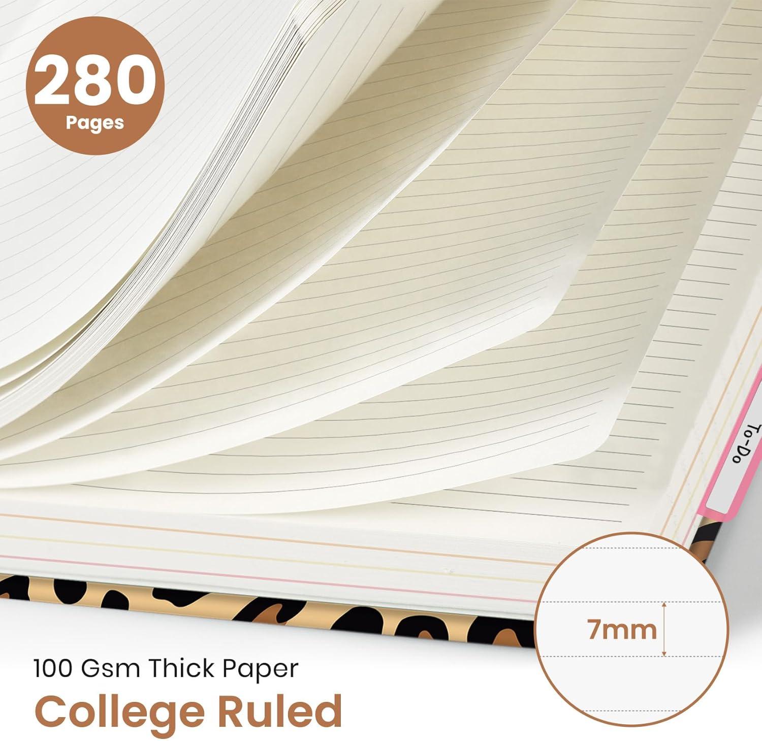 image:imageLarge Spiral Notebook with Dividers amp Tabs 85 x 11 Hardcover 5 Subject Notebook for Work 280 pages College Ruled Cute Journal for Women Perfect for Study amp Office Note Taking GardenRLeopard