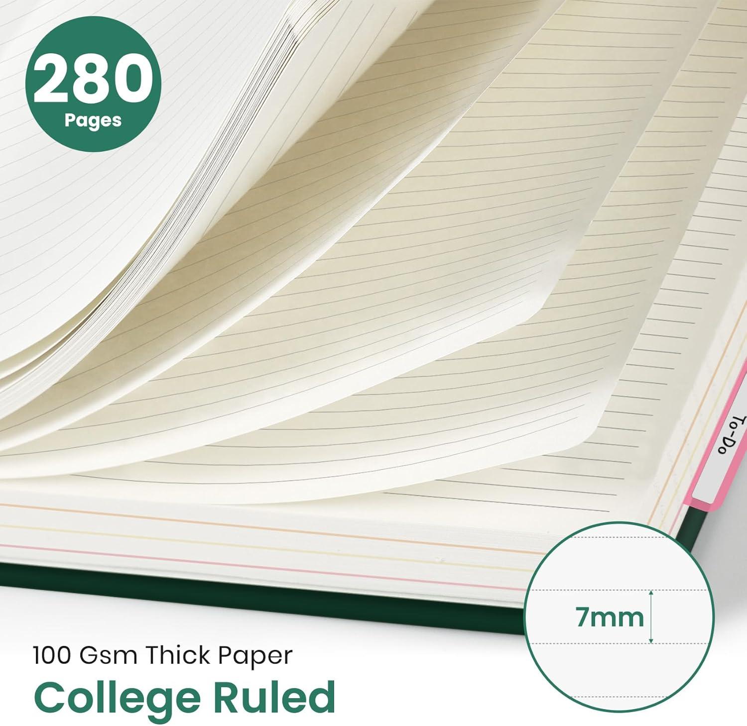 image:imageLarge Spiral Notebook with Dividers amp Tabs 85 x 11 Hardcover 5 Subject Notebook for Work 280 pages College Ruled Cute Journal for Women Perfect for Study amp Office Note Taking GardenEButterfly
