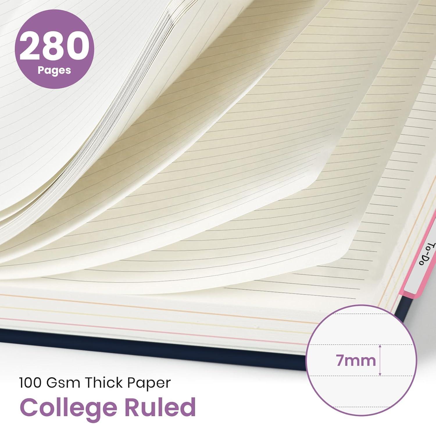 image:imageLarge Spiral Notebook with Dividers amp Tabs 85 x 11 Hardcover 5 Subject Notebook for Work 280 pages College Ruled Cute Journal for Women Perfect for Study amp Office Note Taking GardenPRadiant Pastures