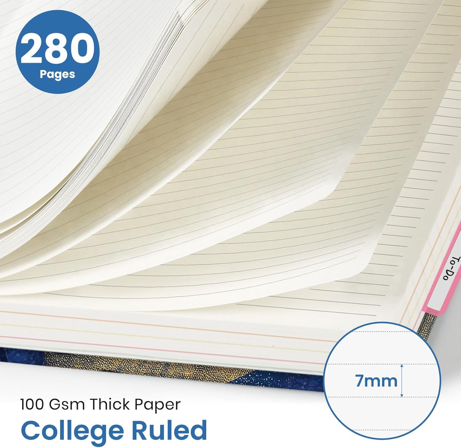 image:imageLarge Spiral Notebook with Dividers amp Tabs 85 x 11 Hardcover 5 Subject Notebook for Work 280 pages College Ruled Cute Journal for Women Perfect for Study amp Office Note Taking GardenTGolden Night