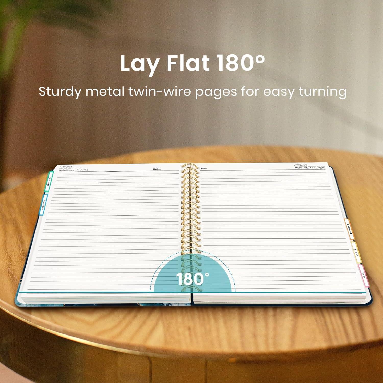 image:imageLarge Spiral Notebook with Dividers amp Tabs 85 x 11 Hardcover 5 Subject Notebook for Work 280 pages College Ruled Cute Journal for Women Perfect for Study amp Office Note Taking GardenMGolden Dusk