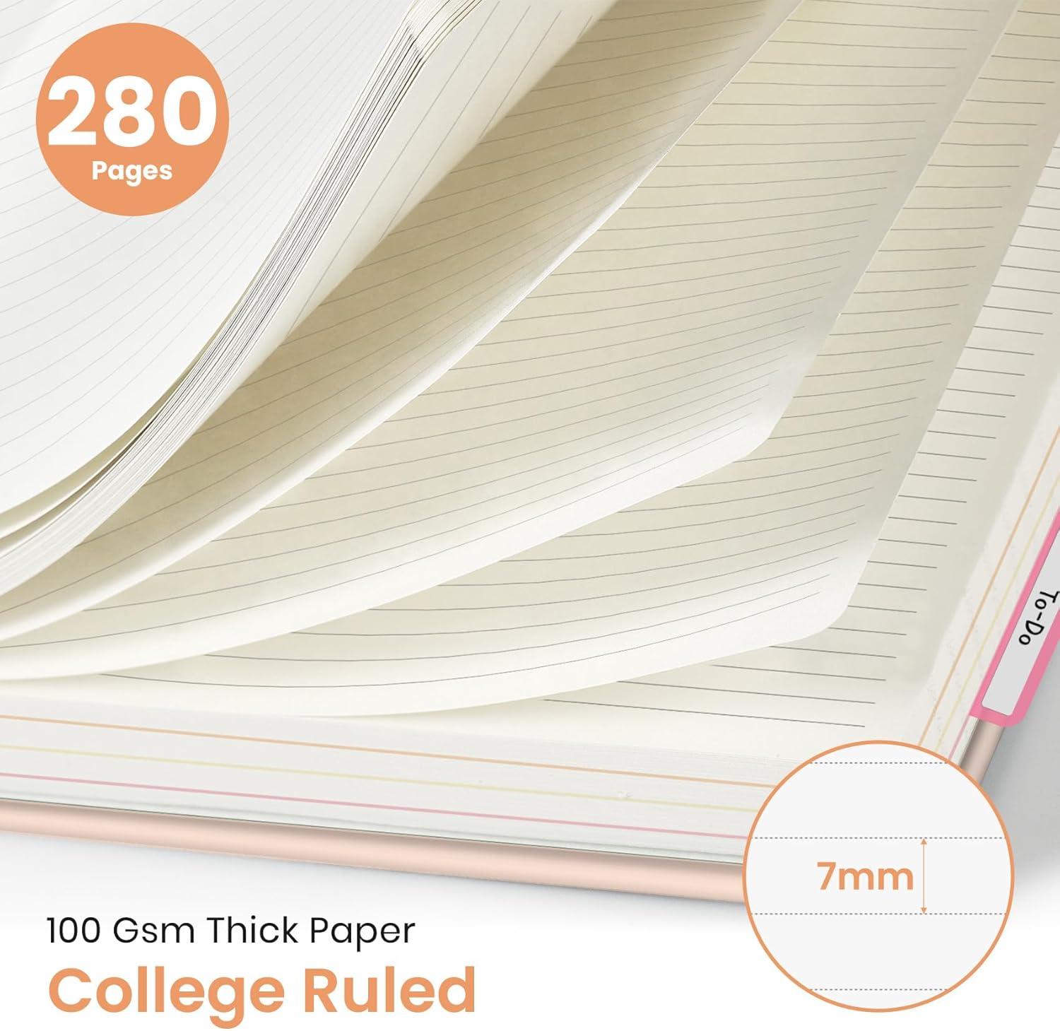 image:imageLarge Spiral Notebook with Dividers amp Tabs 85 x 11 Hardcover 5 Subject Notebook for Work 280 pages College Ruled Cute Journal for Women Perfect for Study amp Office Note Taking GardenVLoyal Friends