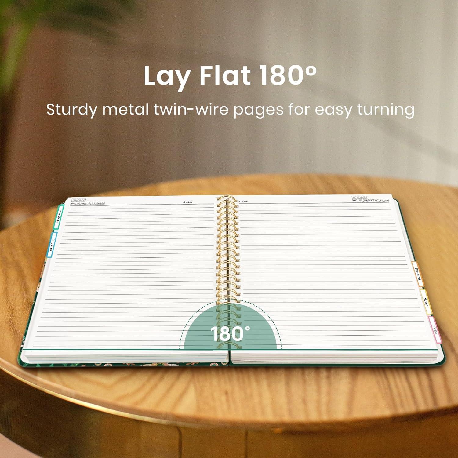 image:imageLarge Spiral Notebook with Dividers amp Tabs 85 x 11 Hardcover 5 Subject Notebook for Work 280 pages College Ruled Cute Journal for Women Perfect for Study amp Office Note Taking GardenEButterfly