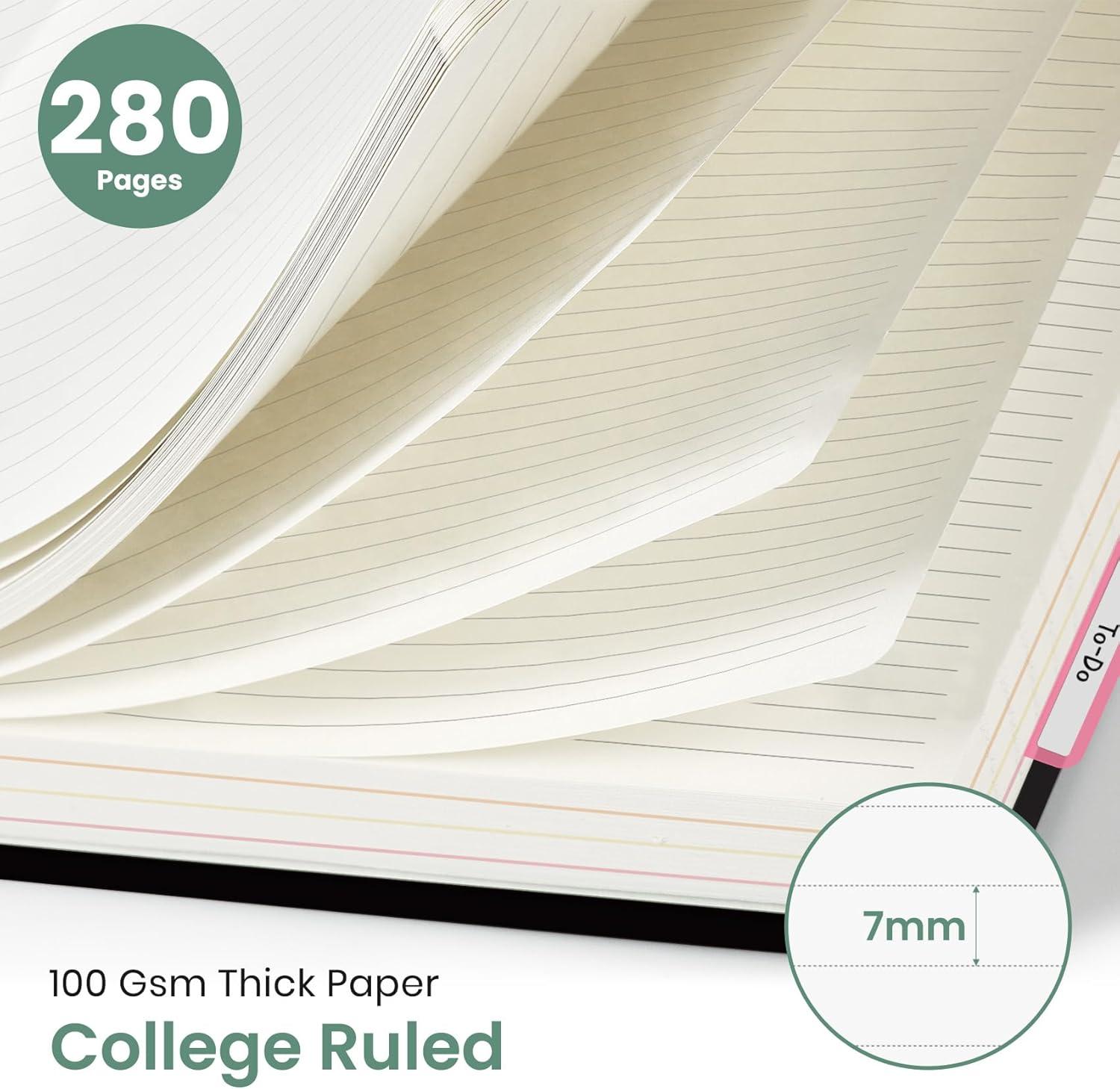 image:imageLarge Spiral Notebook with Dividers amp Tabs 85 x 11 Hardcover 5 Subject Notebook for Work 280 pages College Ruled Cute Journal for Women Perfect for Study amp Office Note Taking GardenFForest Botanica