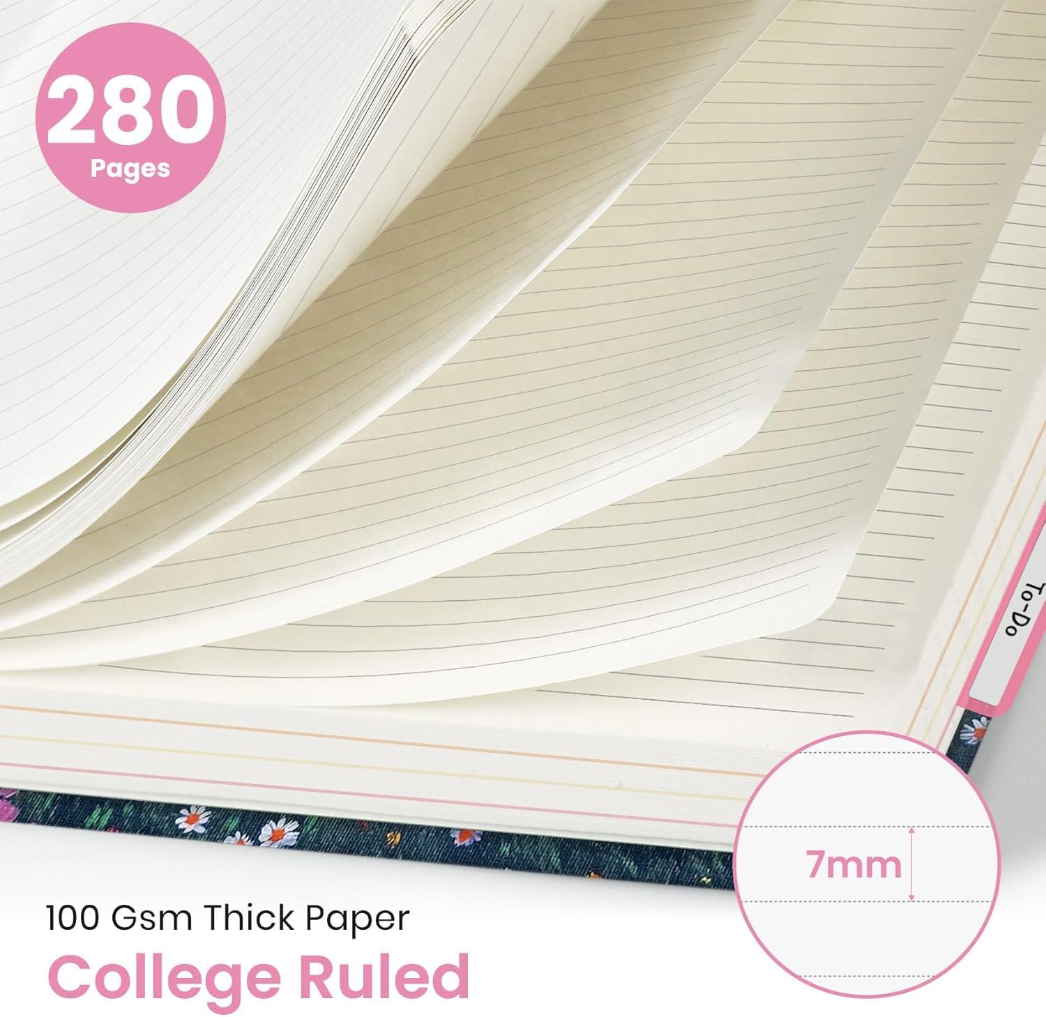 image:imageLarge Spiral Notebook with Dividers amp Tabs 85 x 11 Hardcover 5 Subject Notebook for Work 280 pages College Ruled Cute Journal for Women Perfect for Study amp Office Note Taking GardenDTwilight Bloom