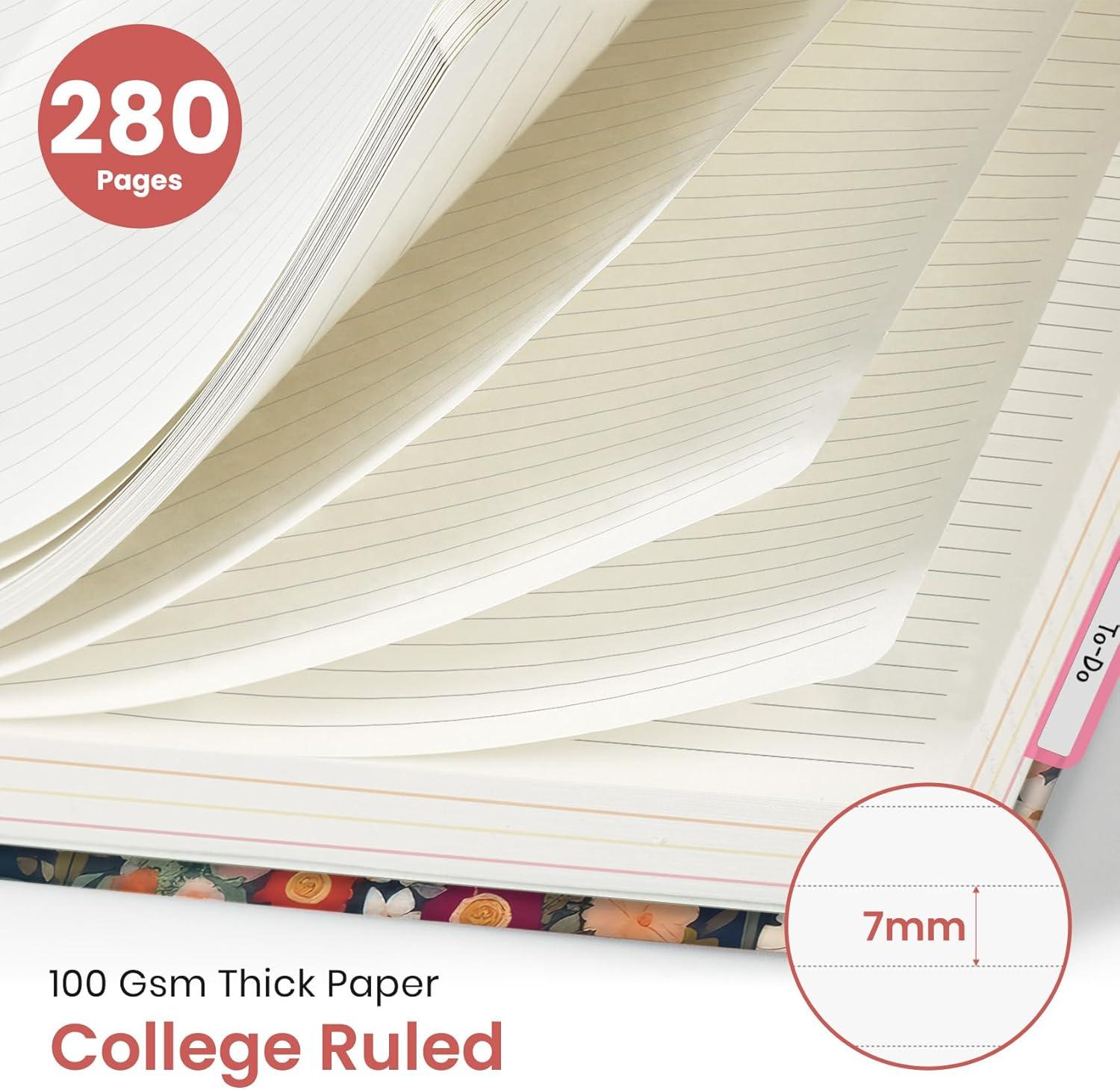 image:imageLarge Spiral Notebook with Dividers amp Tabs 85 x 11 Hardcover 5 Subject Notebook for Work 280 pages College Ruled Cute Journal for Women Perfect for Study amp Office Note Taking GardenAGarden