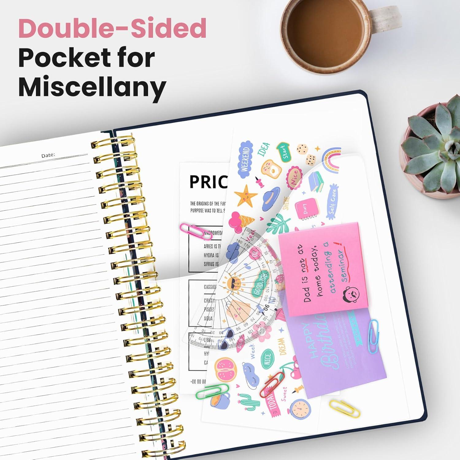 image:imageLarge Spiral Notebook with Dividers amp Tabs 85 x 11 Hardcover 5 Subject Notebook for Work 280 pages College Ruled Cute Journal for Women Perfect for Study amp Office Note Taking GardenNJellyfish