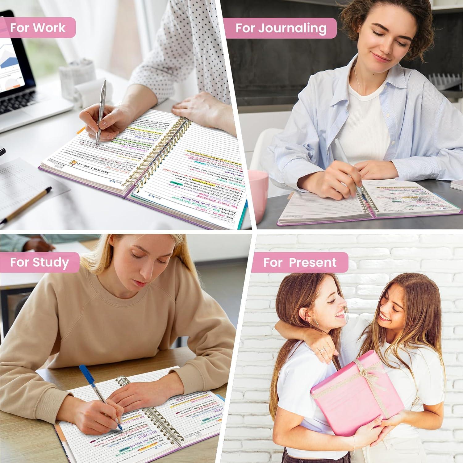 image:imageLarge Spiral Notebook with Dividers amp Tabs 85 x 11 Hardcover 5 Subject Notebook for Work 280 pages College Ruled Cute Journal for Women Perfect for Study amp Office Note Taking GardenDTwilight Bloom