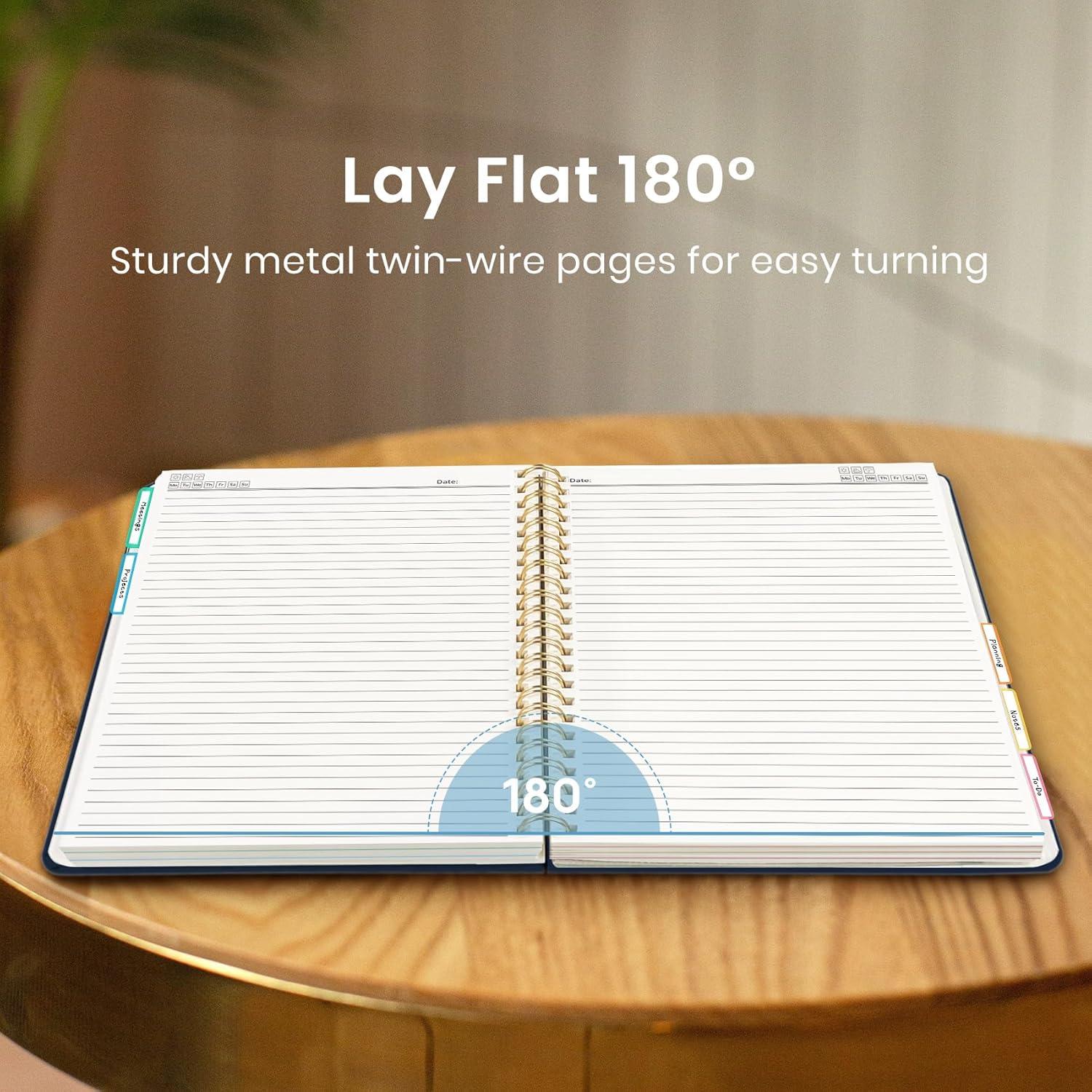 image:imageLarge Spiral Notebook with Dividers amp Tabs 85 x 11 Hardcover 5 Subject Notebook for Work 280 pages College Ruled Cute Journal for Women Perfect for Study amp Office Note Taking GardenKGolden Butterfly
